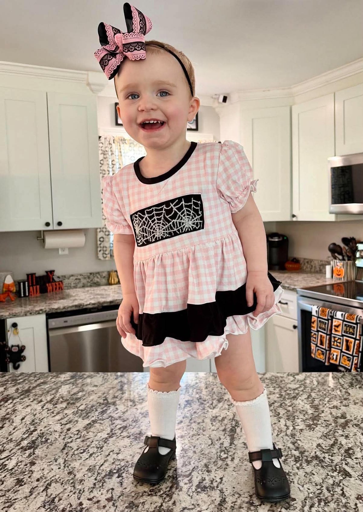 Smocked Spider Webs Bloomer Set