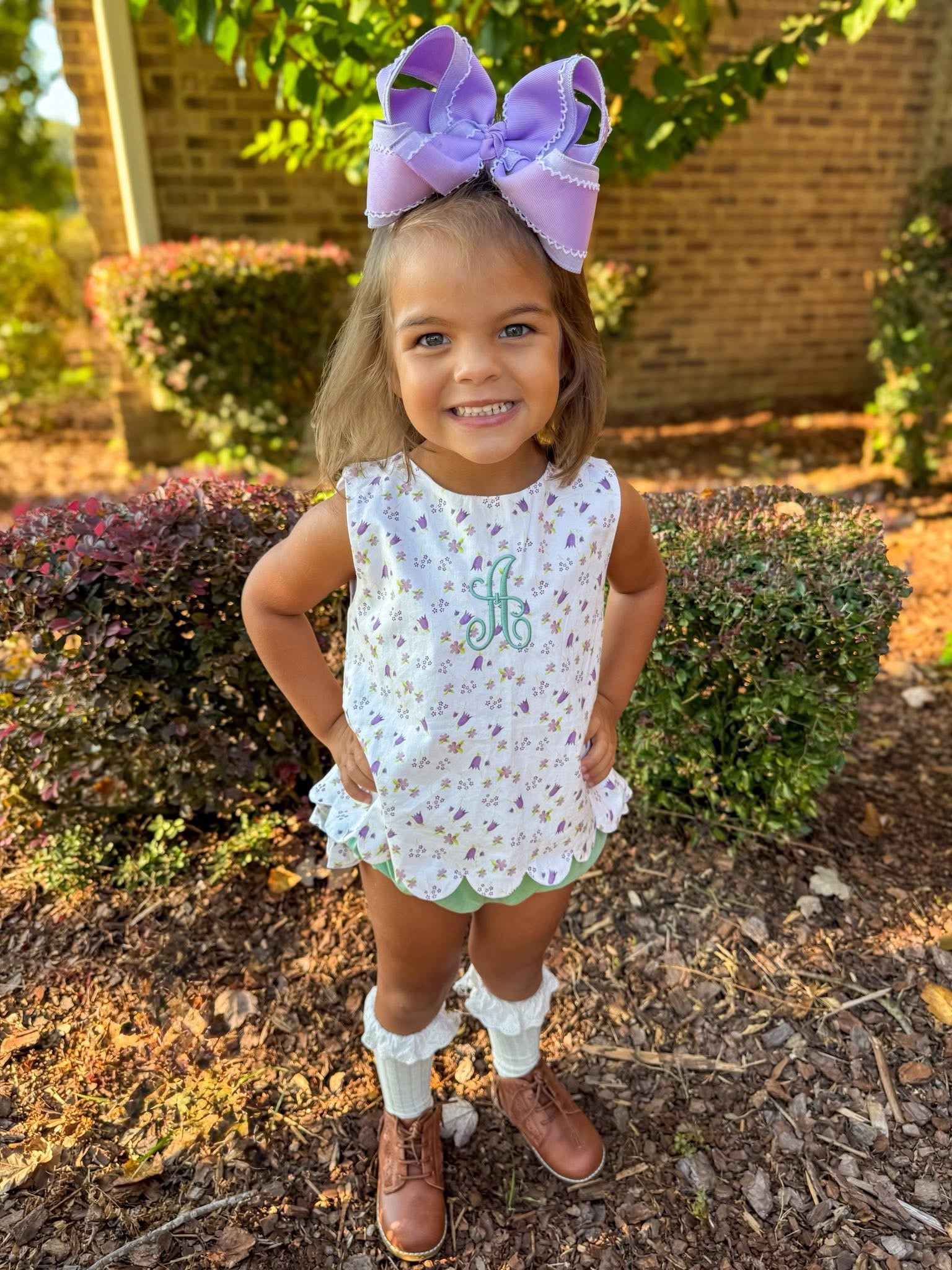 Lavender Floral Bloomer Set