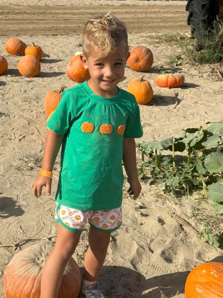 Kelly Pumpkins Boy Short Set