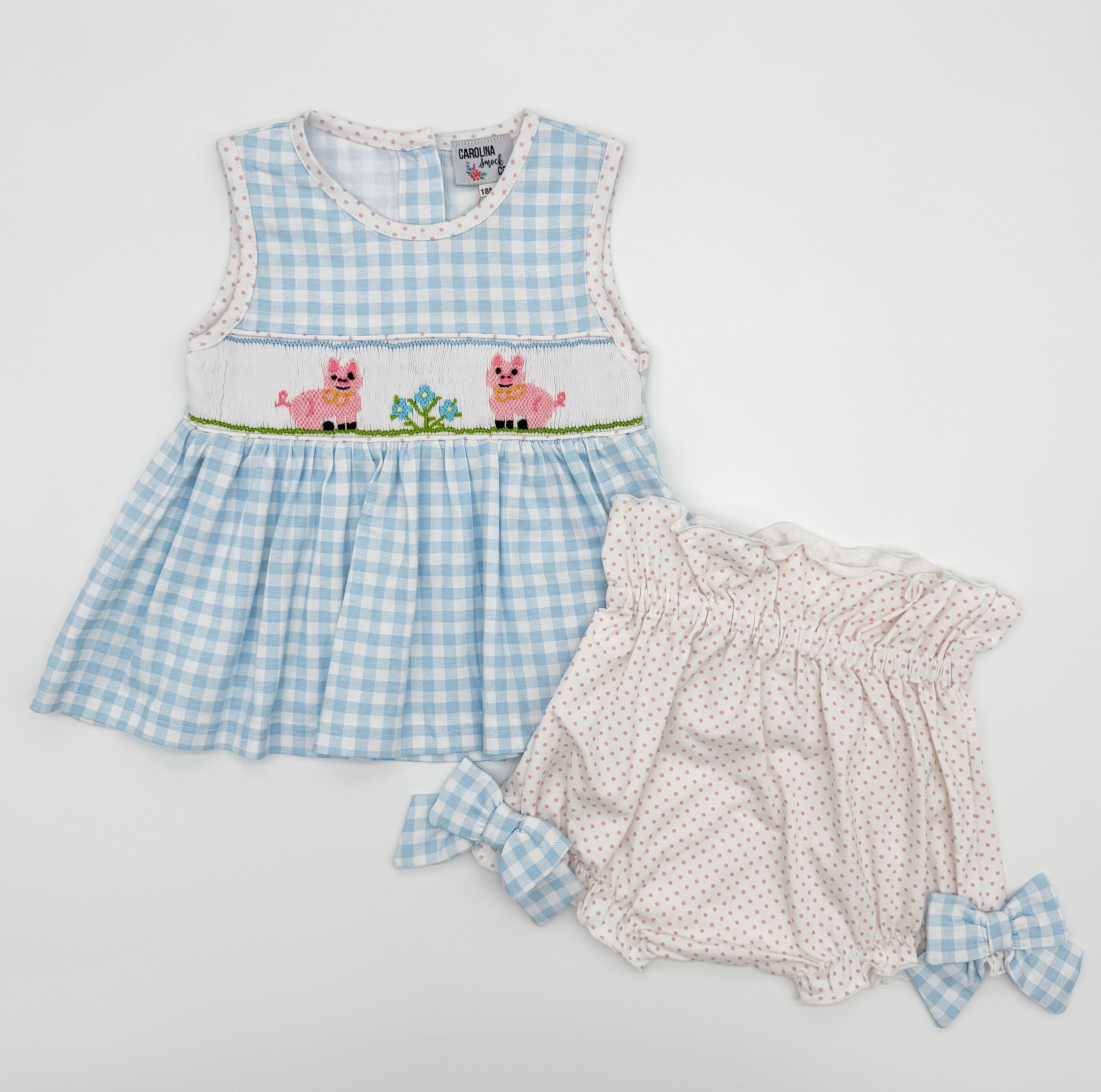 Smocked Pigs Bloomer Set