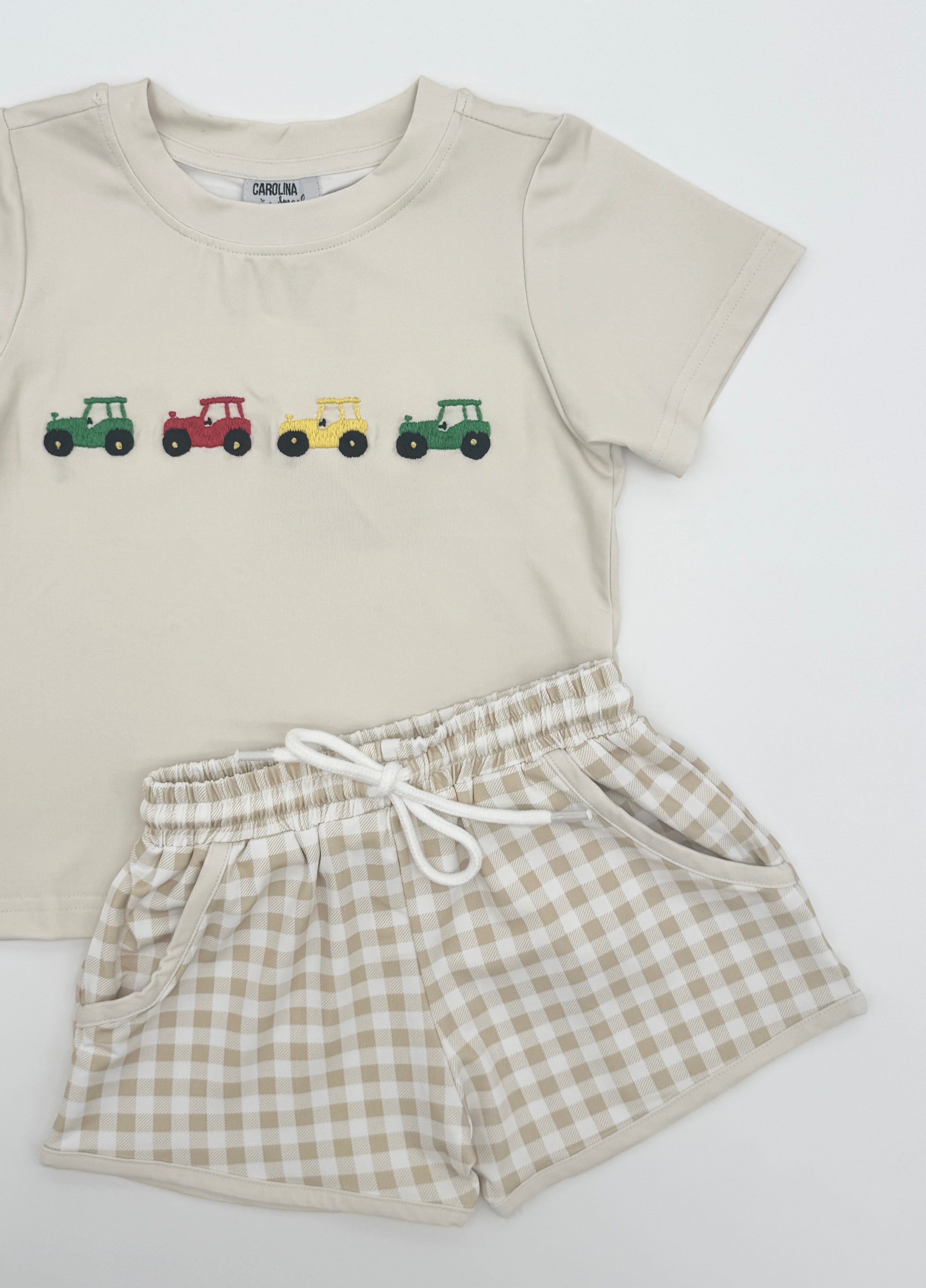 Handstitched Tractors Short Set