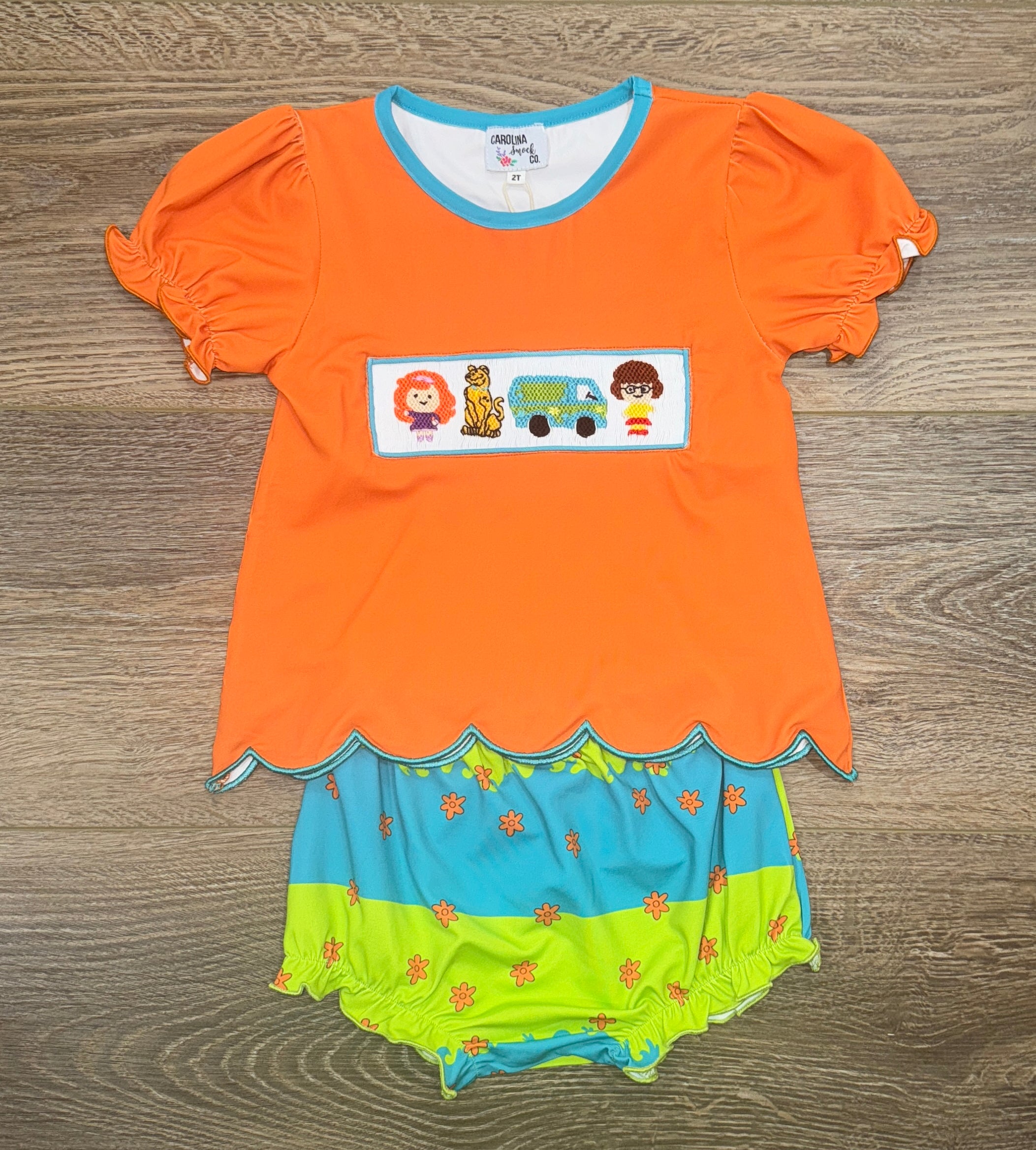 Smocked Mystery Machine Bloomer Set