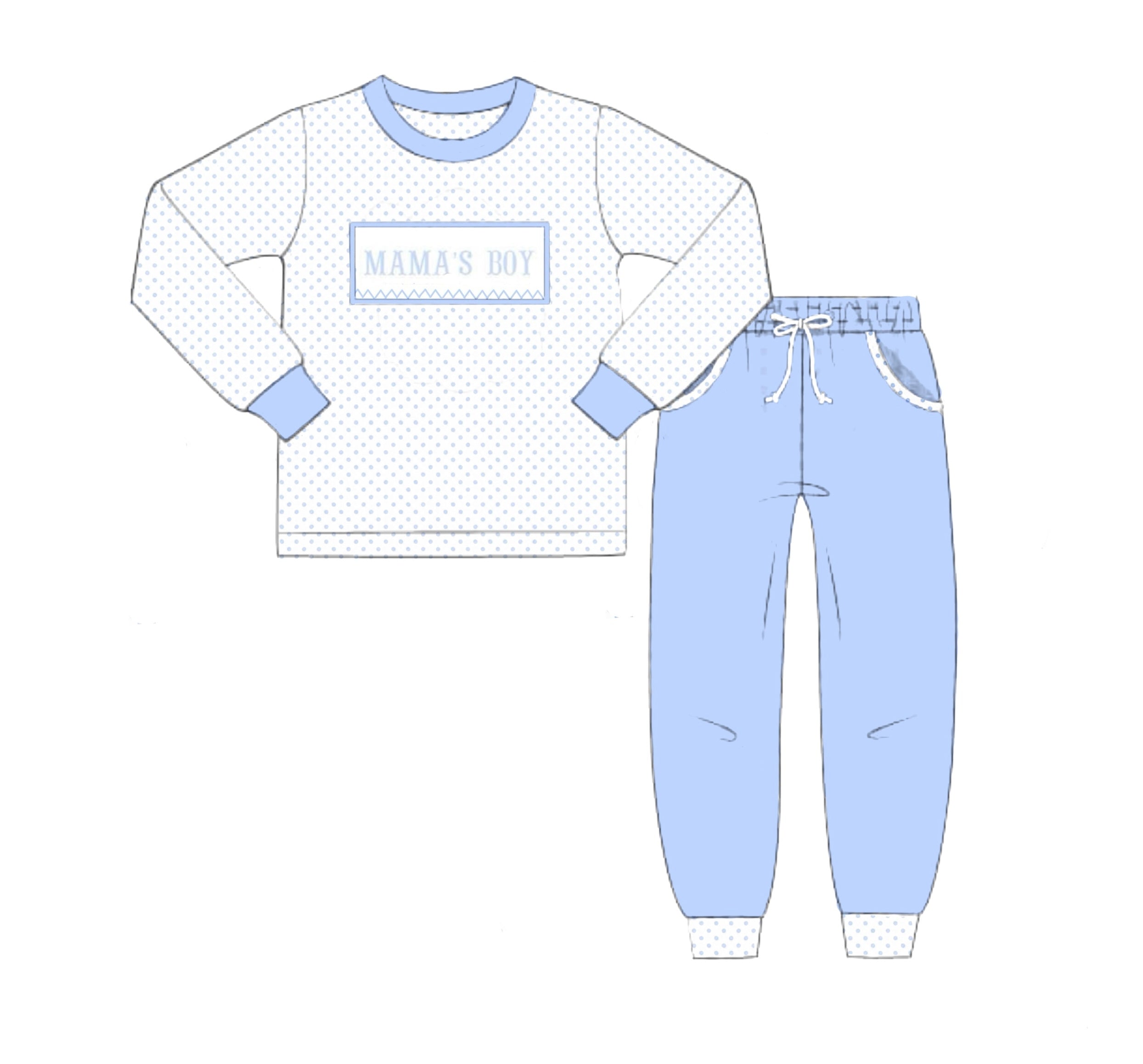 PO91 Bitty Dot Name Smocks Jogger Set