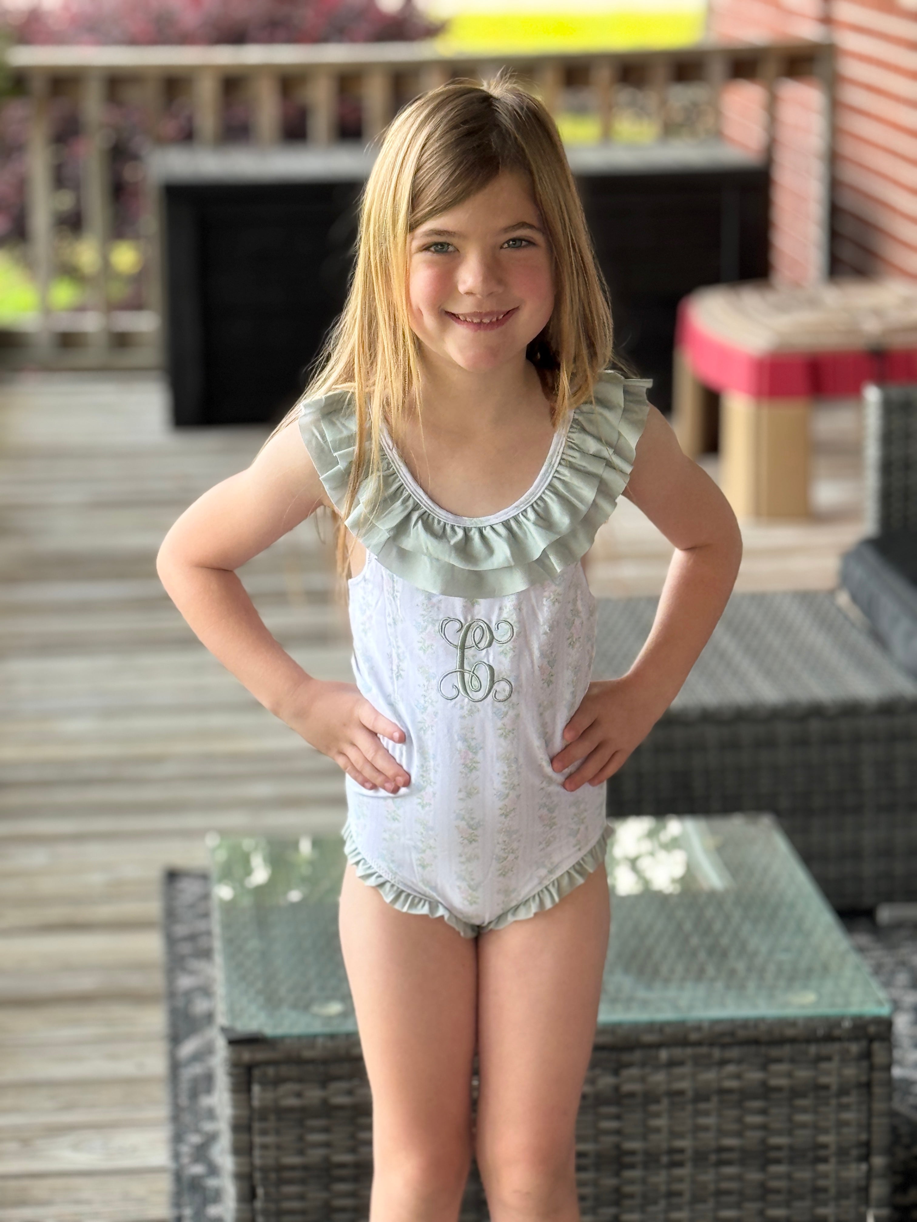 Sutton Floral & Stripes 1pc. Swimsuit