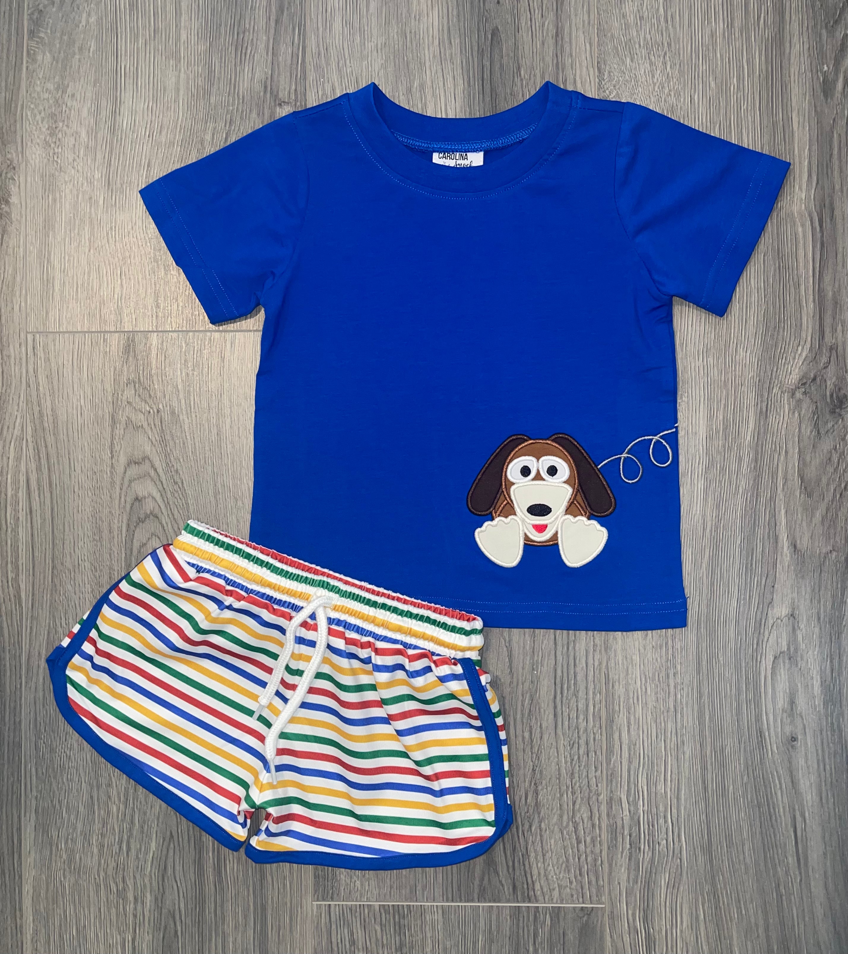 Appliqué Slinky Boy Short Set