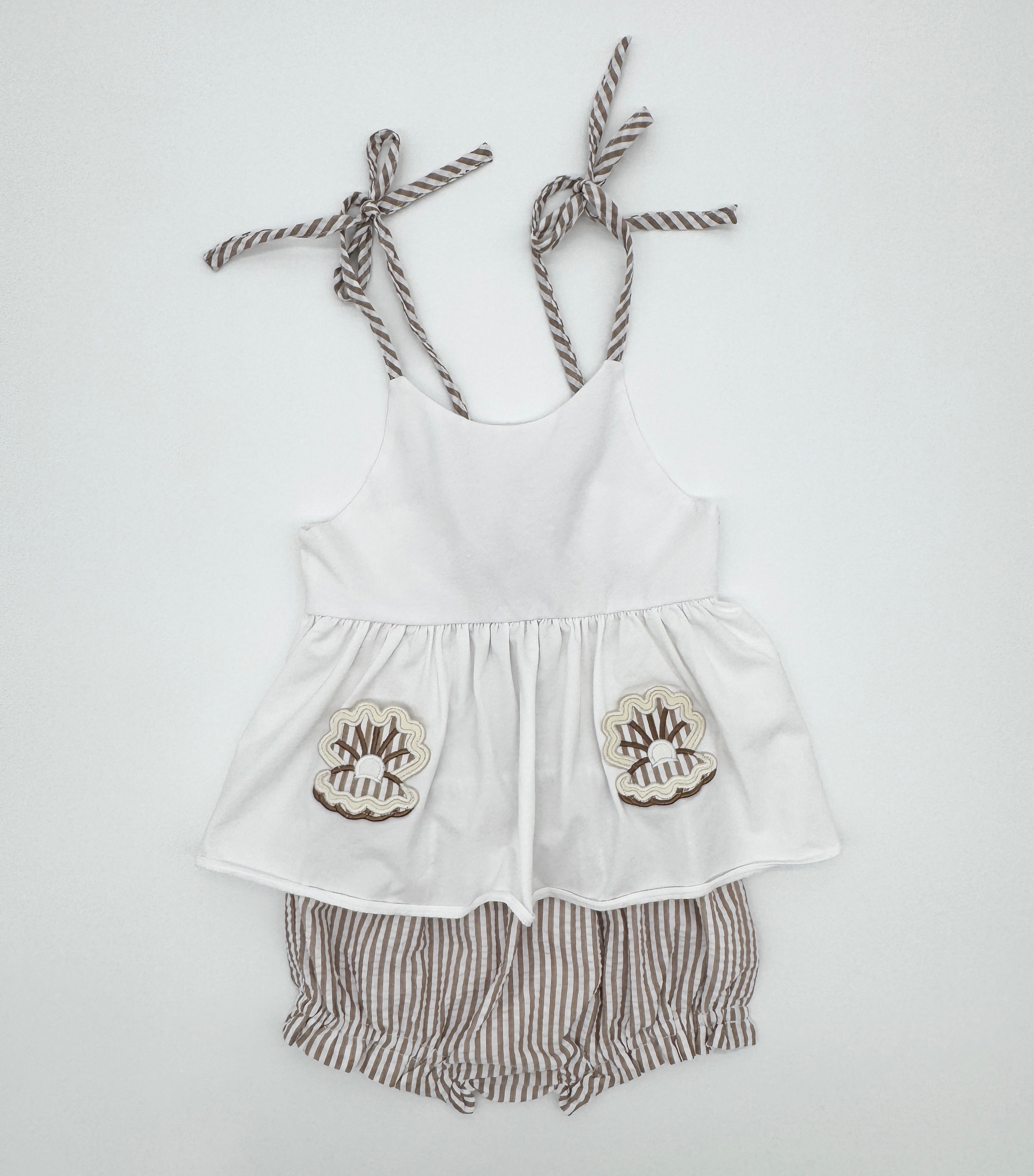 Seersucker Shell Pockets Bloomer Set