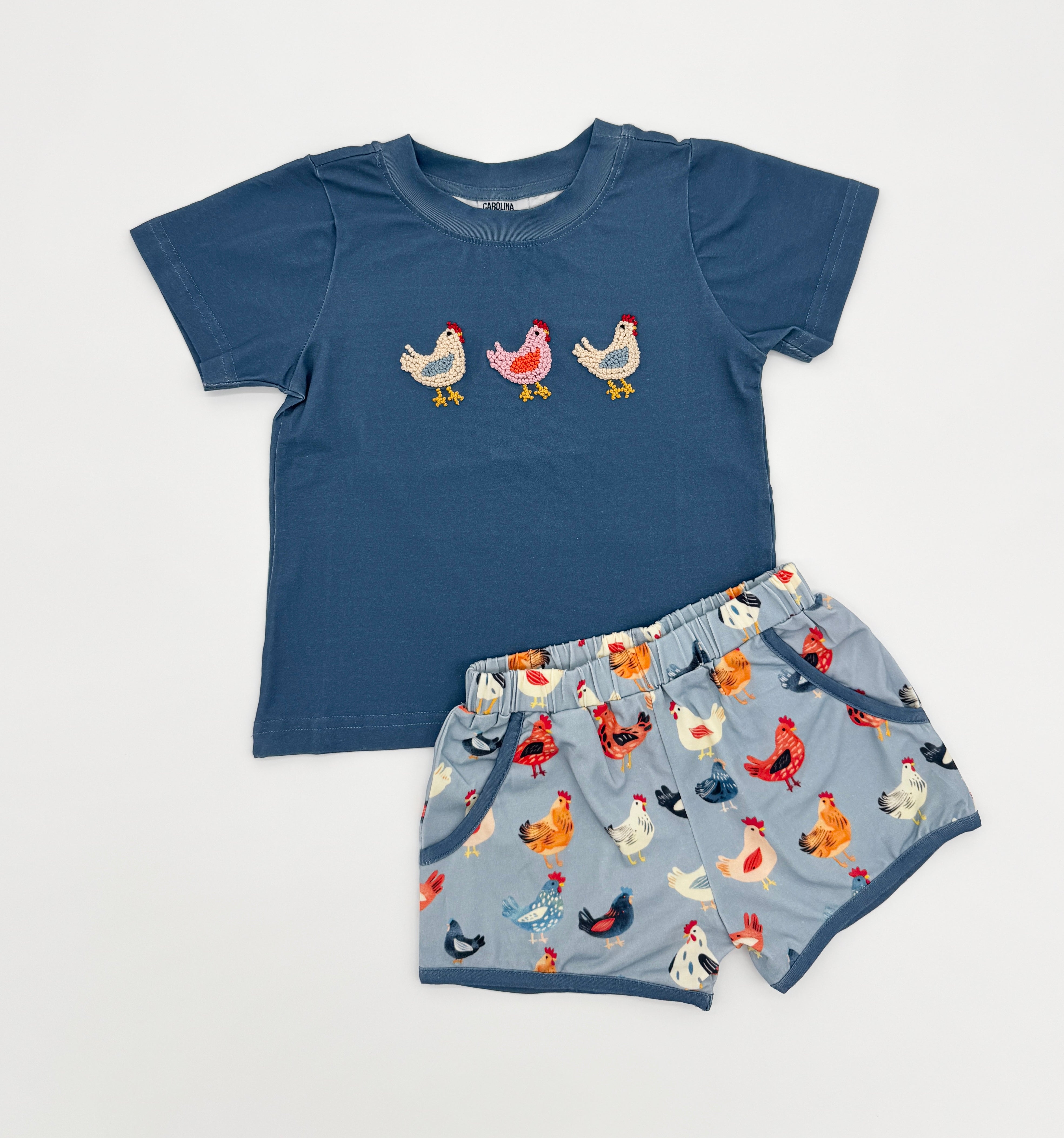 Chicken Knits Boy Short Set