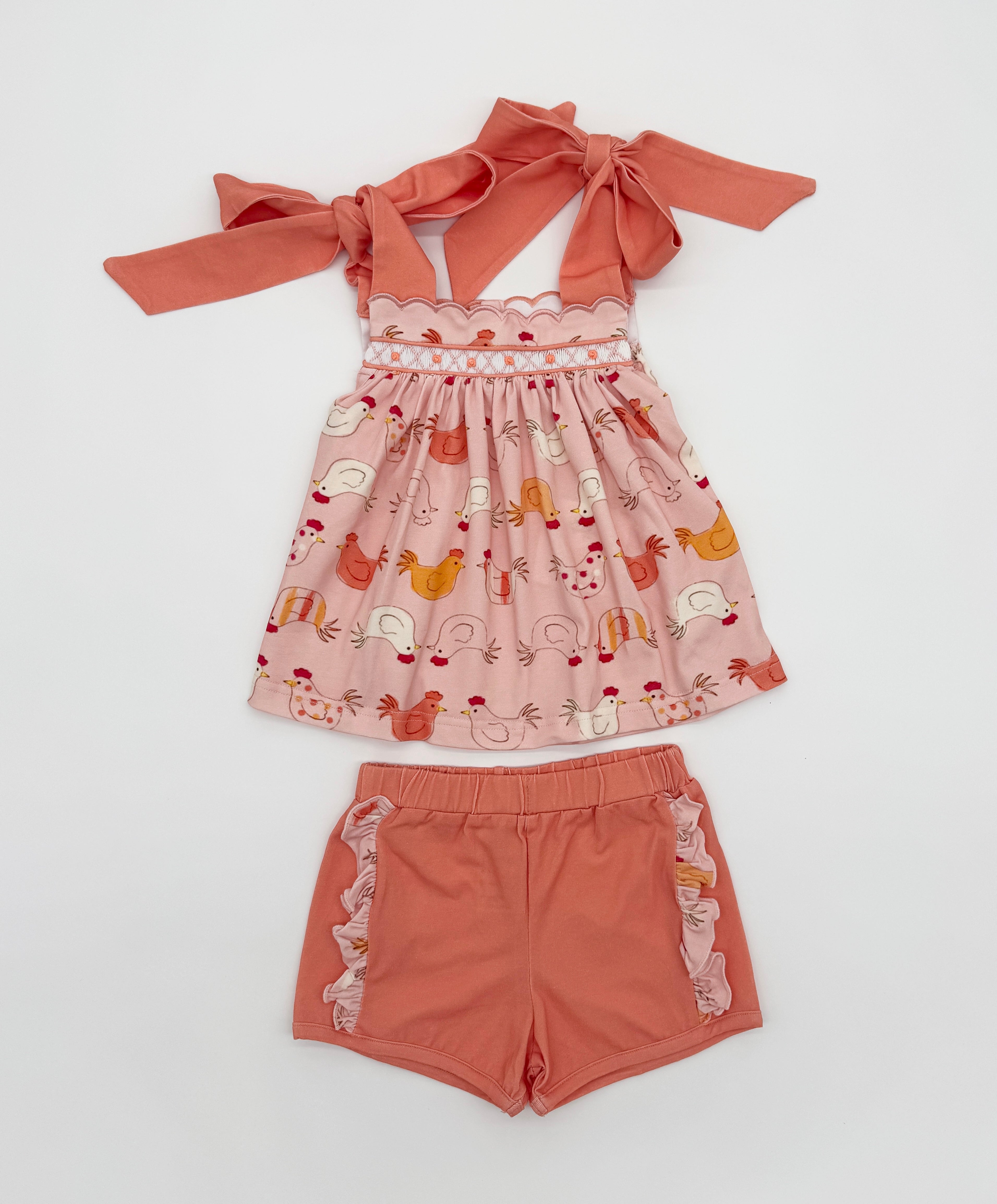 Chicken Knits Girl Short Set