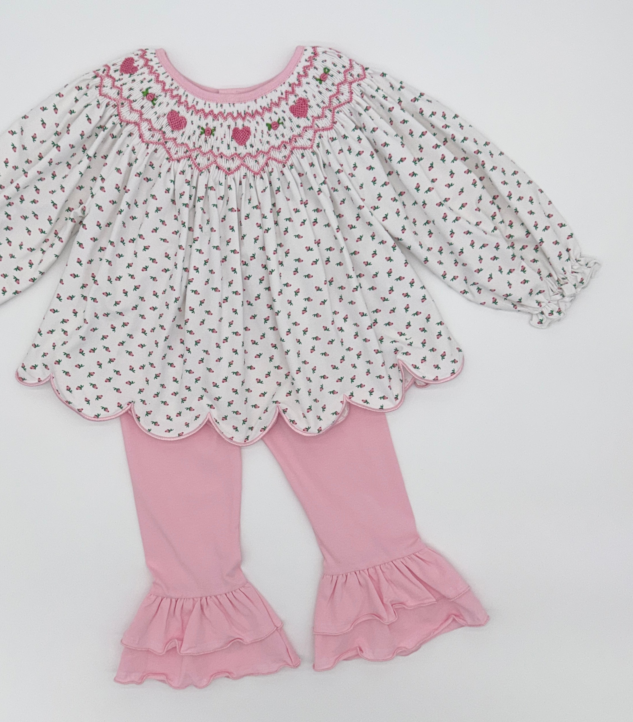 Smocked Rosettes Pant Set