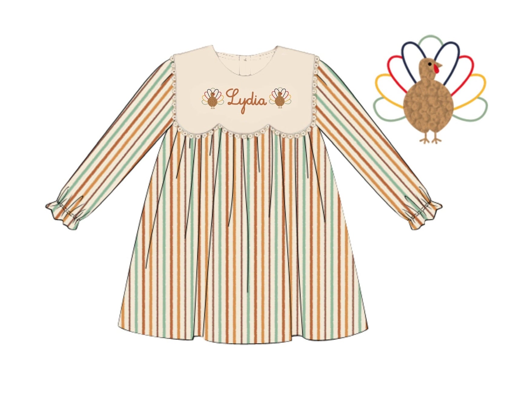 PO91 Muted Turkeys Dress