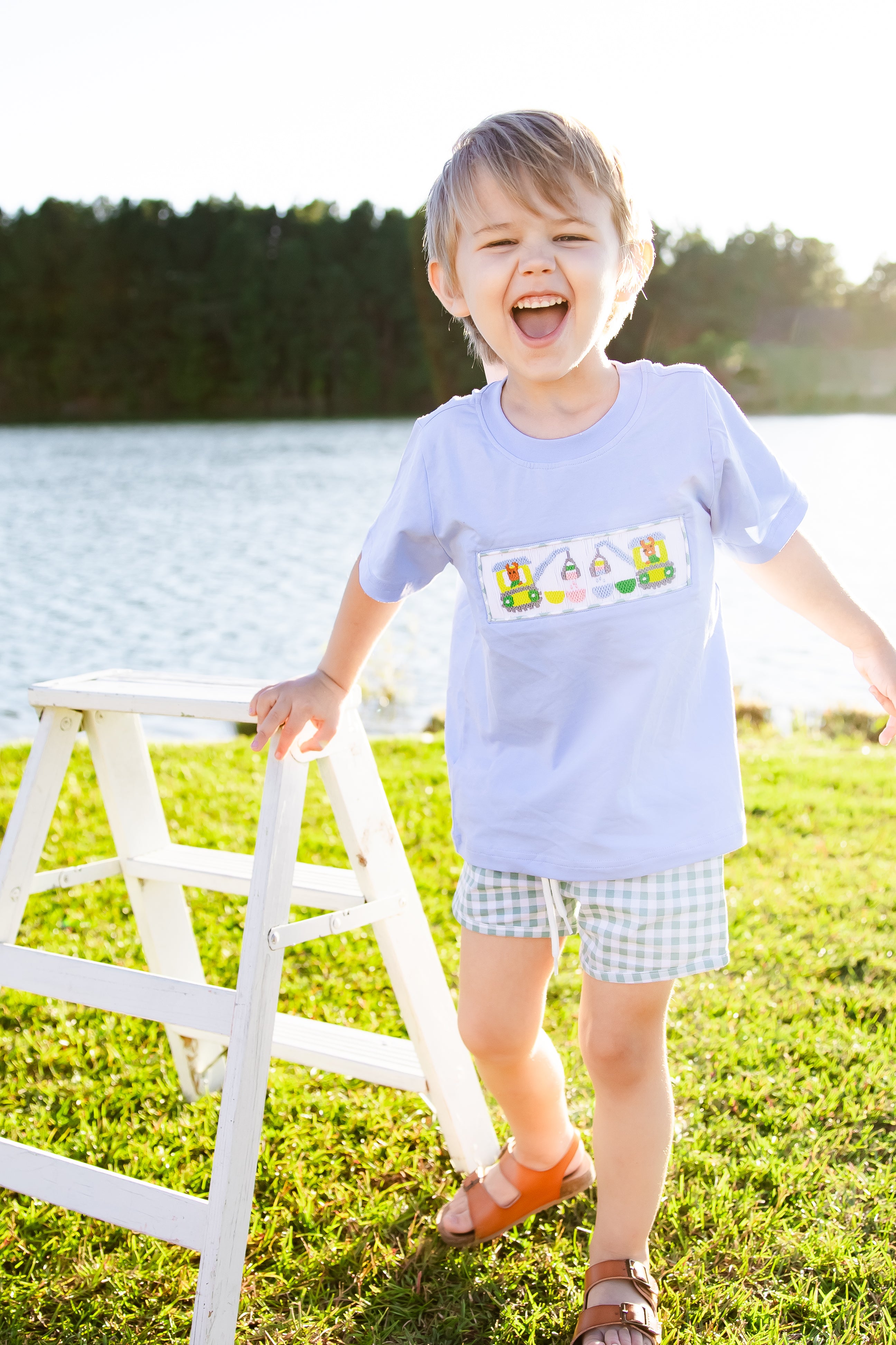 Smocked Eggs-cavator Short Set