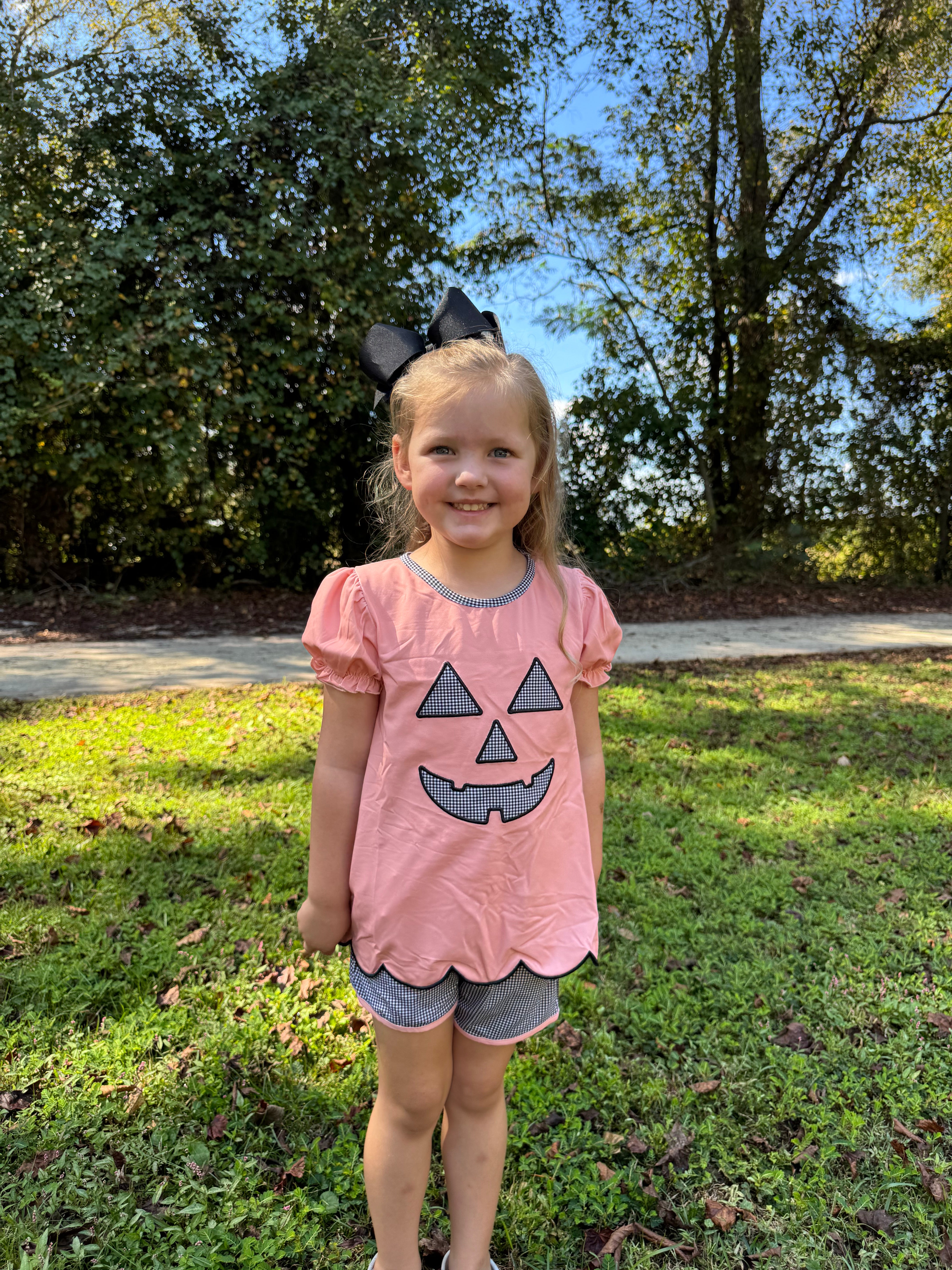 Jolly Jack-o-Lantern Girl Short Set