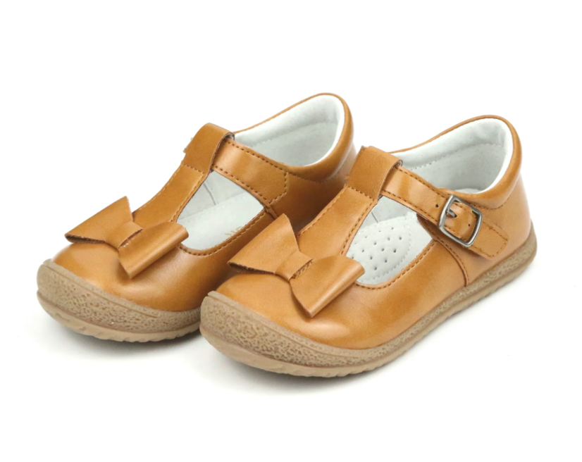 L'Amour Emma Bow Mustard T-Strap Mary Jane