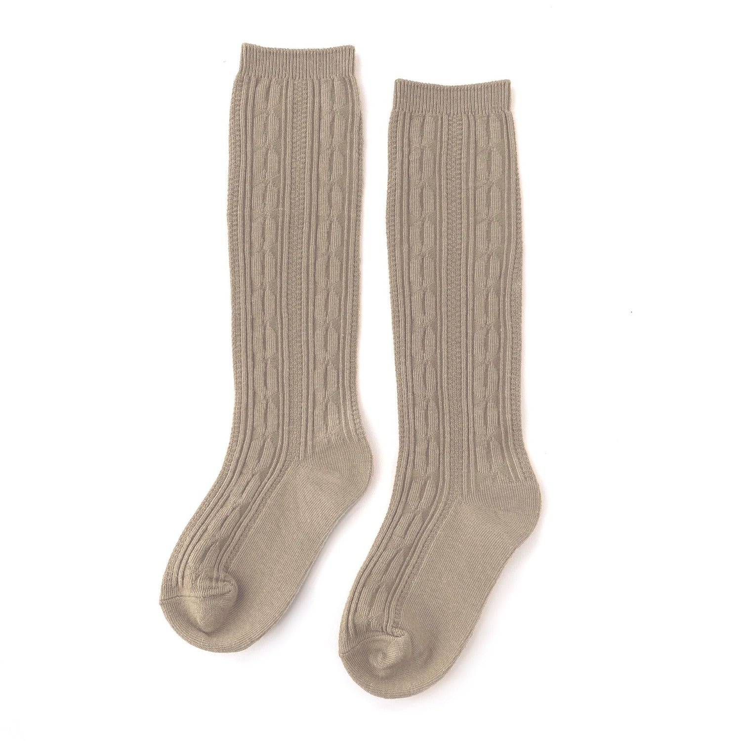 Little Stocking Co. Oat Cable Knit Knee Highs