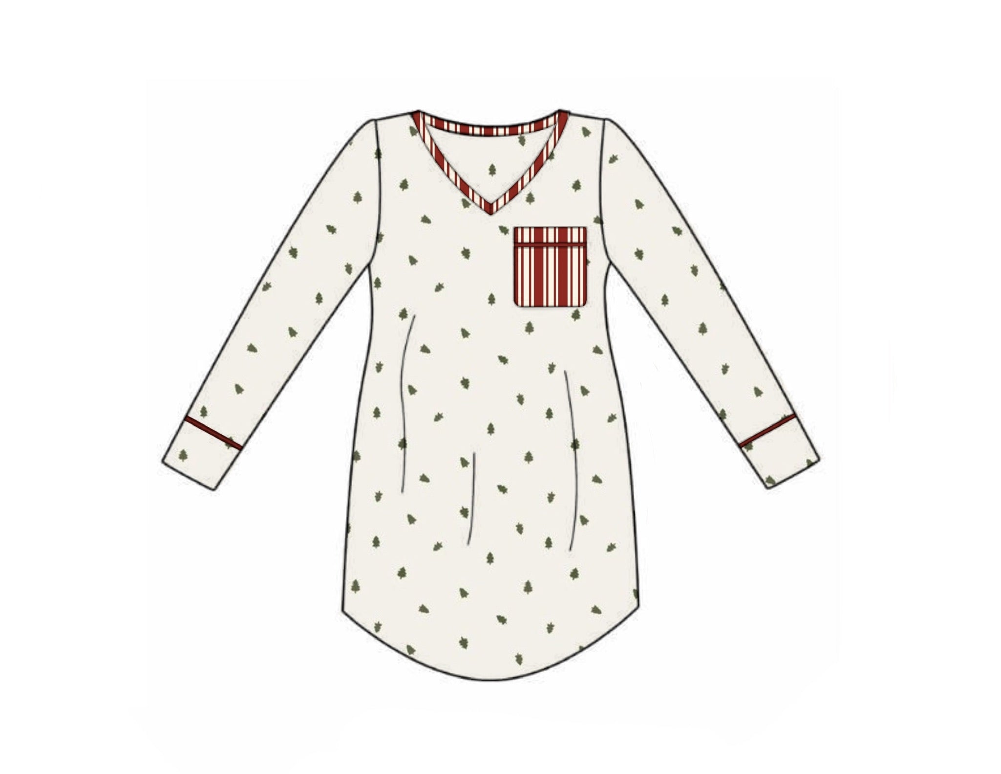 Vintage Tree Pajamas Adult Gown