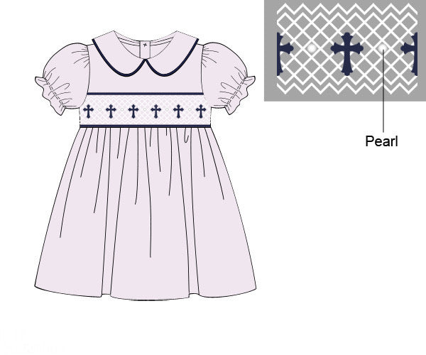 Smocked Geometric Cross Dress