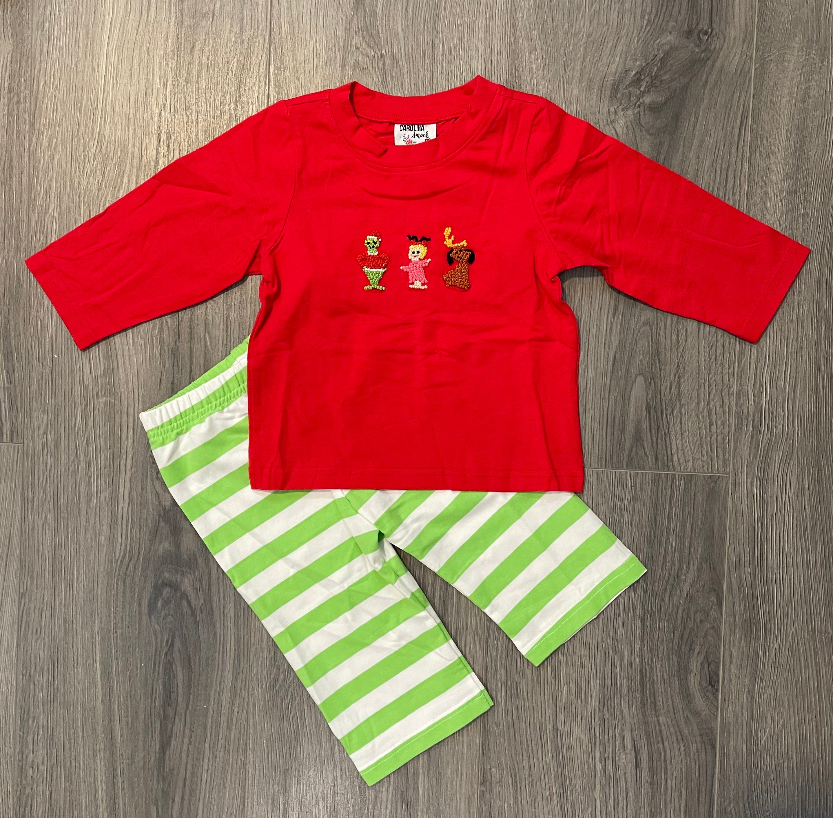 French Knot Grinch Boys Pant Set