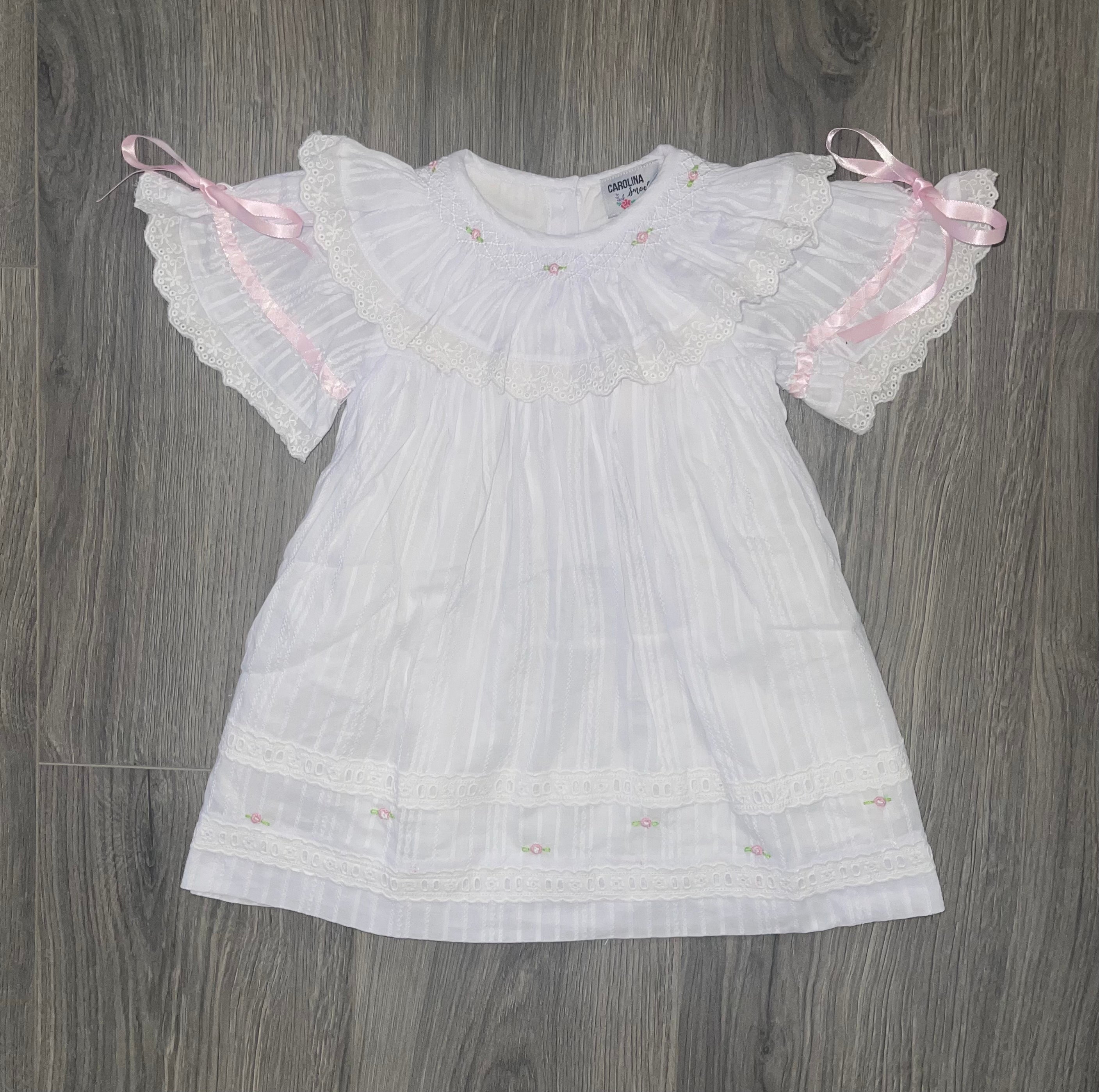 Smocked Linen Heirloom Dress