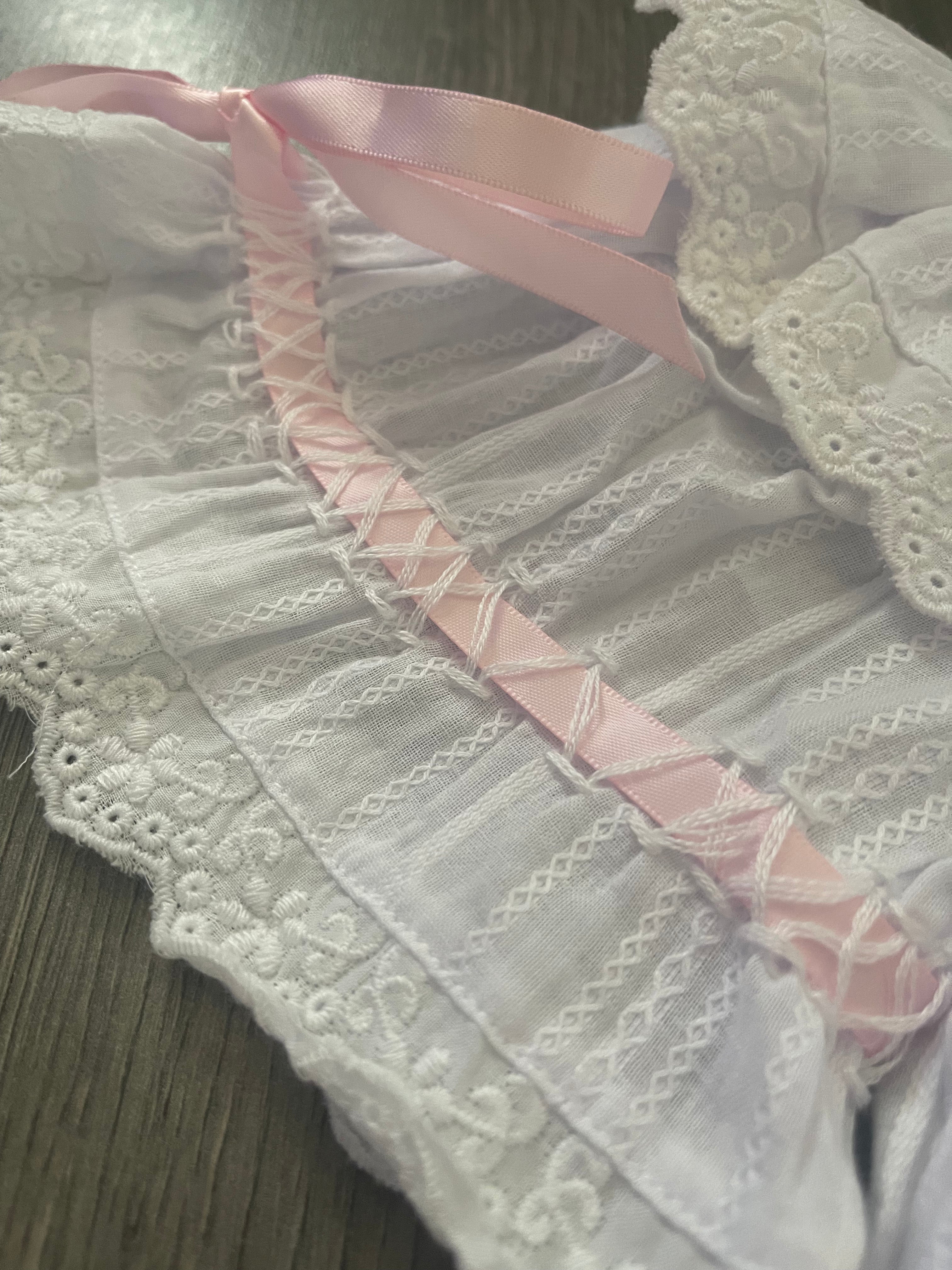 Smocked Linen Heirloom Dress