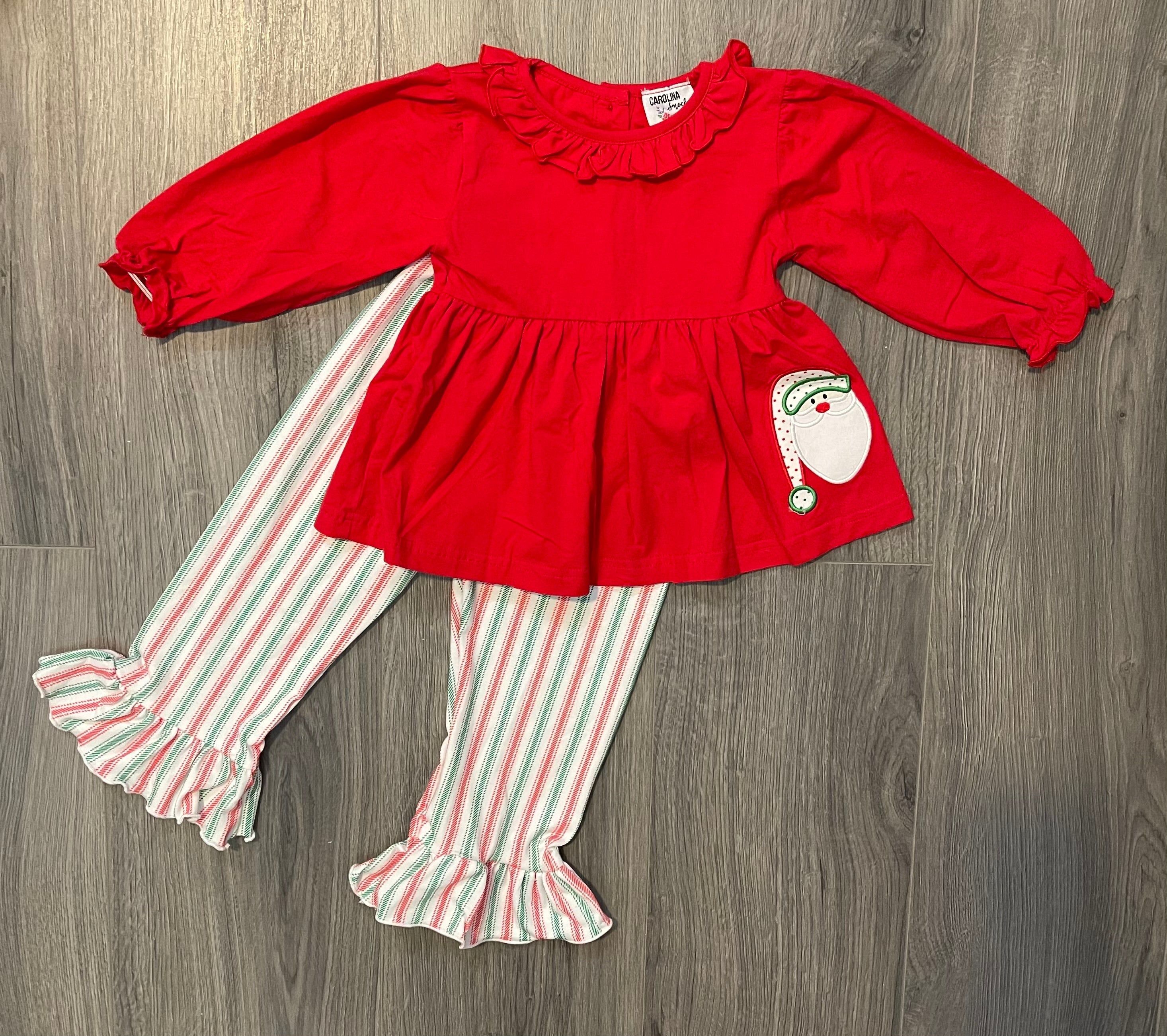 Appliqué Jolly Ol’ Saint Nick Girls Pant Set