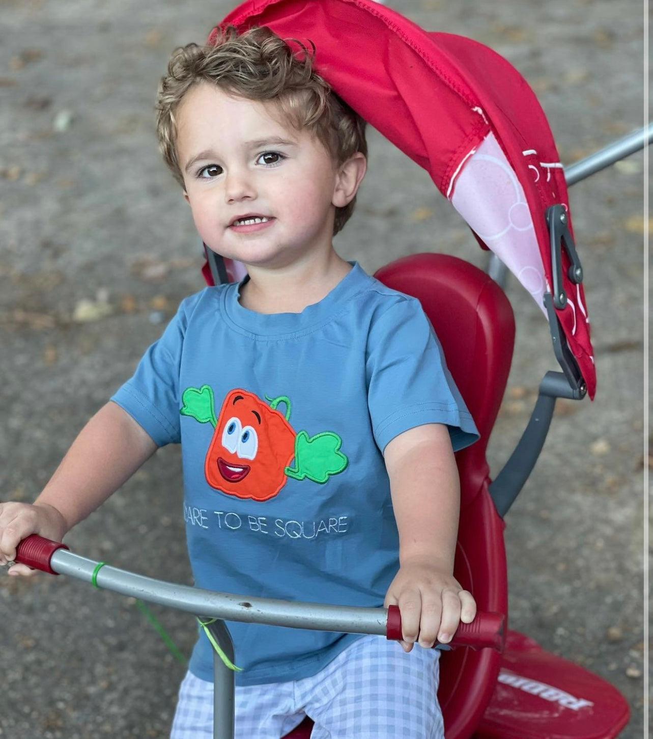 Appliqué Square Pumpkin Boys TShirt