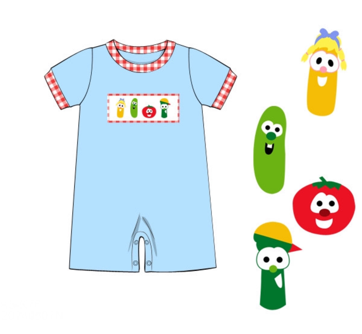 PO96 Veggie Friends Romper