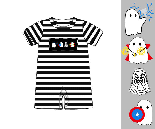 PO77 Ghostly Heroes Romper