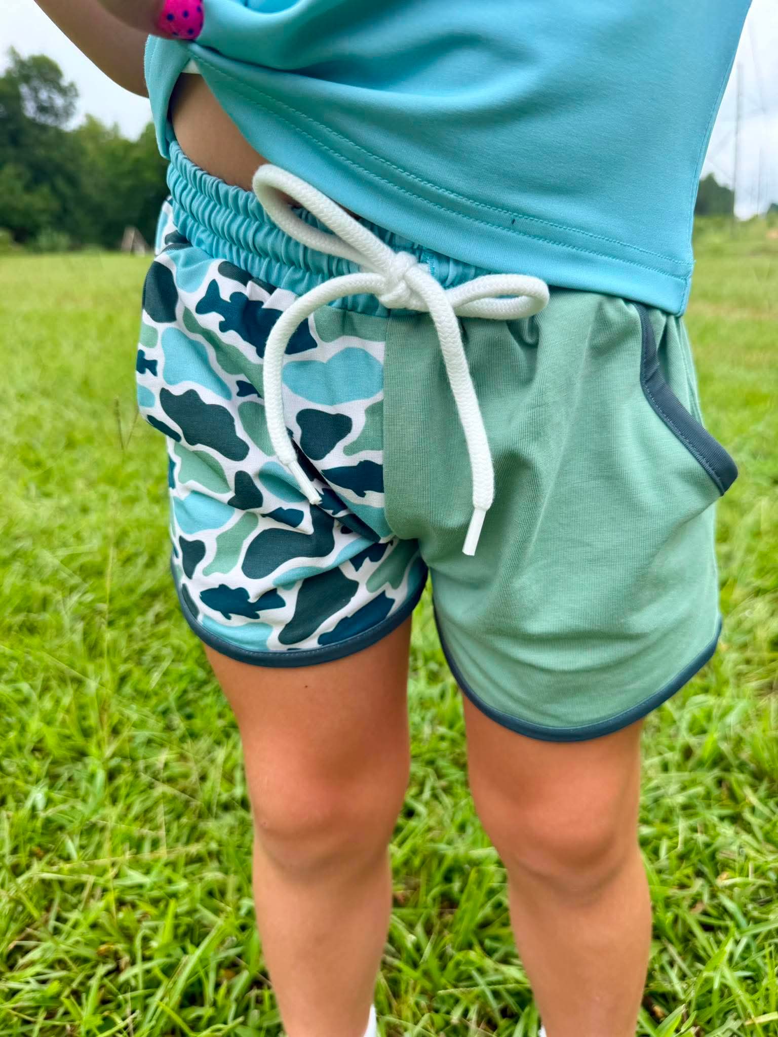 Fishy Camo Colorblock Short Set