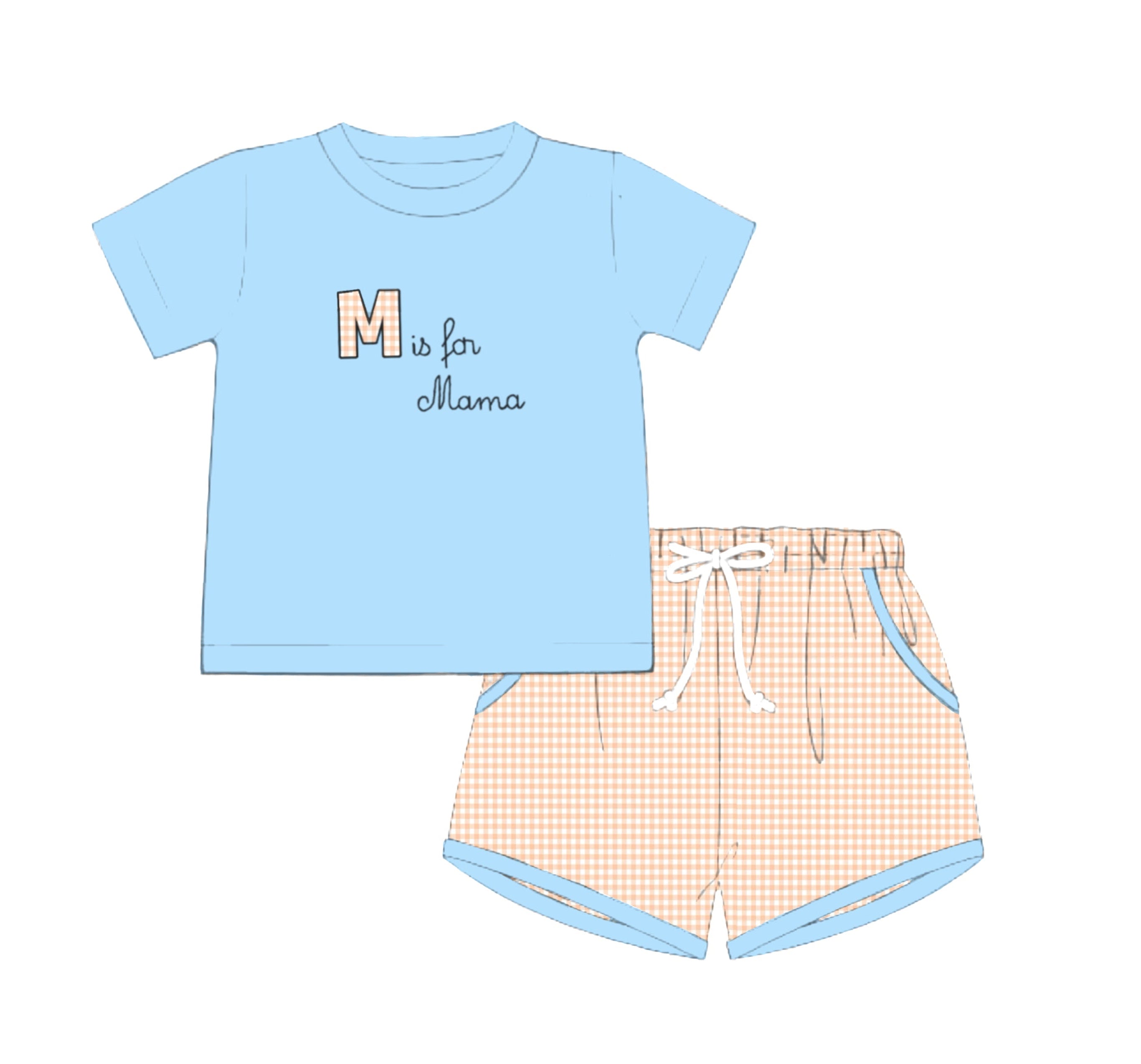 PO84 M is for Mama Boy Short Set