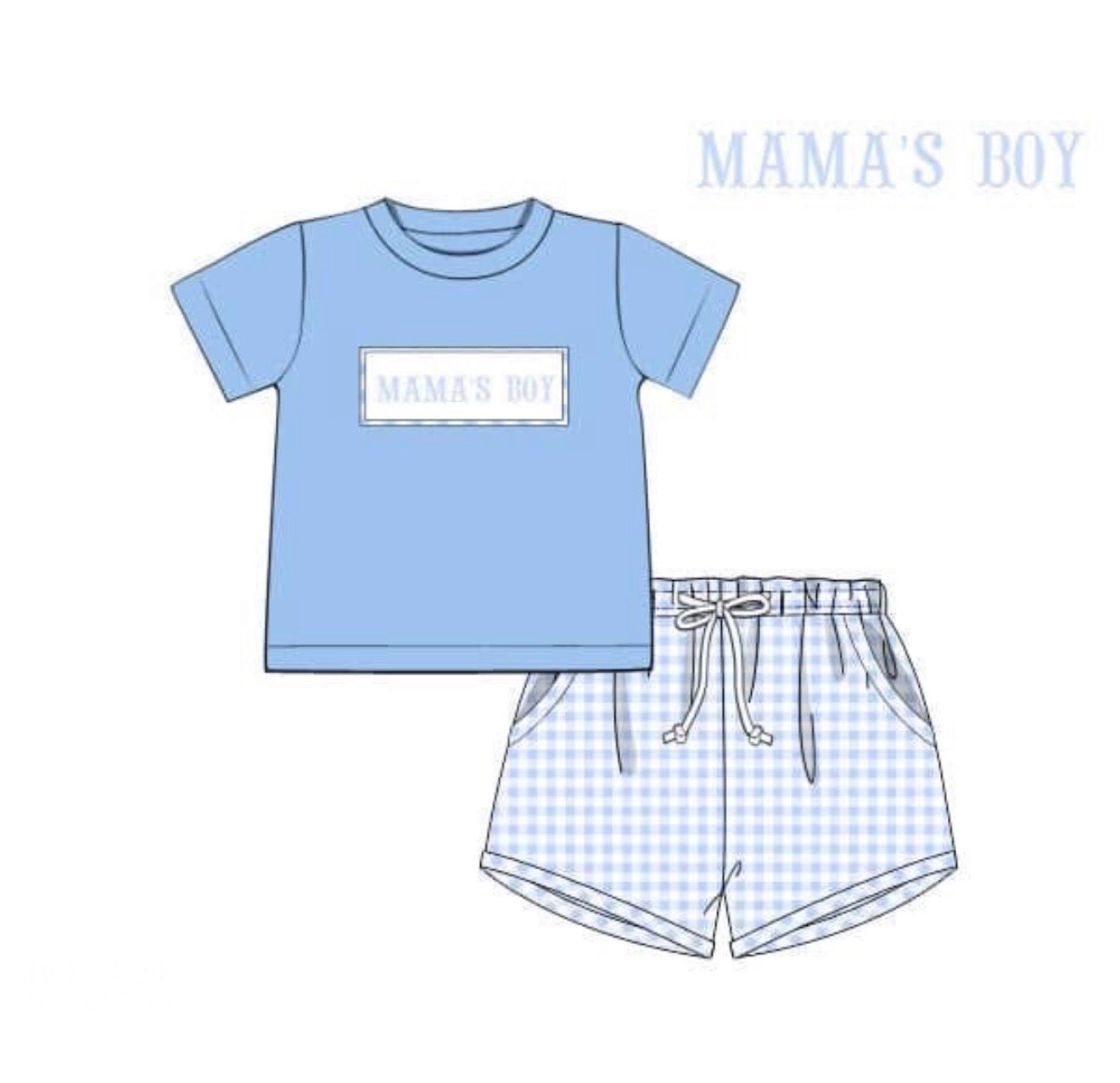 PO85 Karsyn Floral Name Smocks Boy Short Set