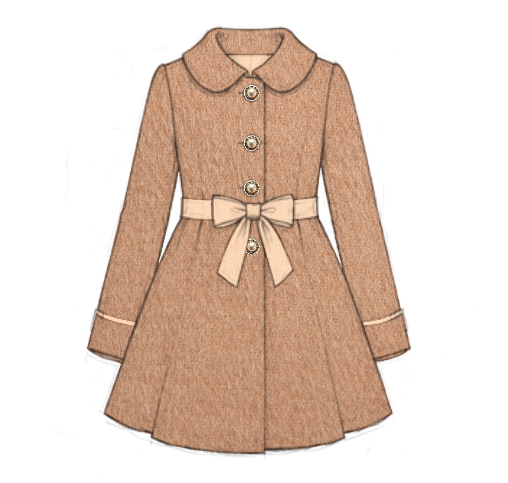 PO92 Holiday Outerwear Girl Tan Coat