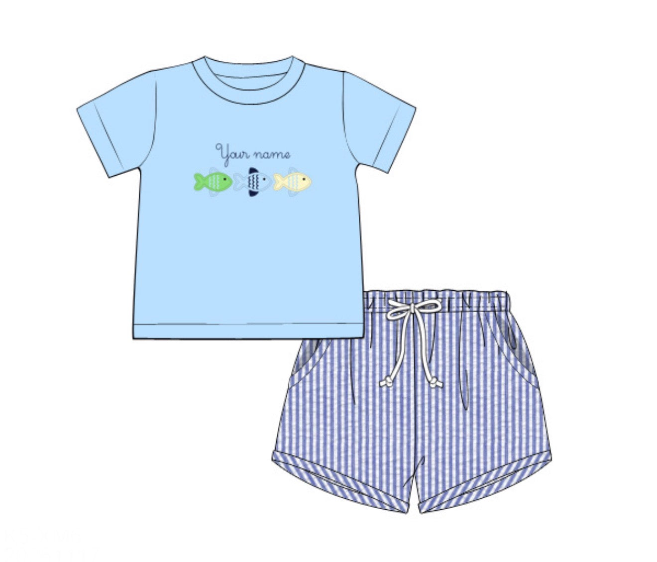 PO86 Under the Sea Boy Short Set