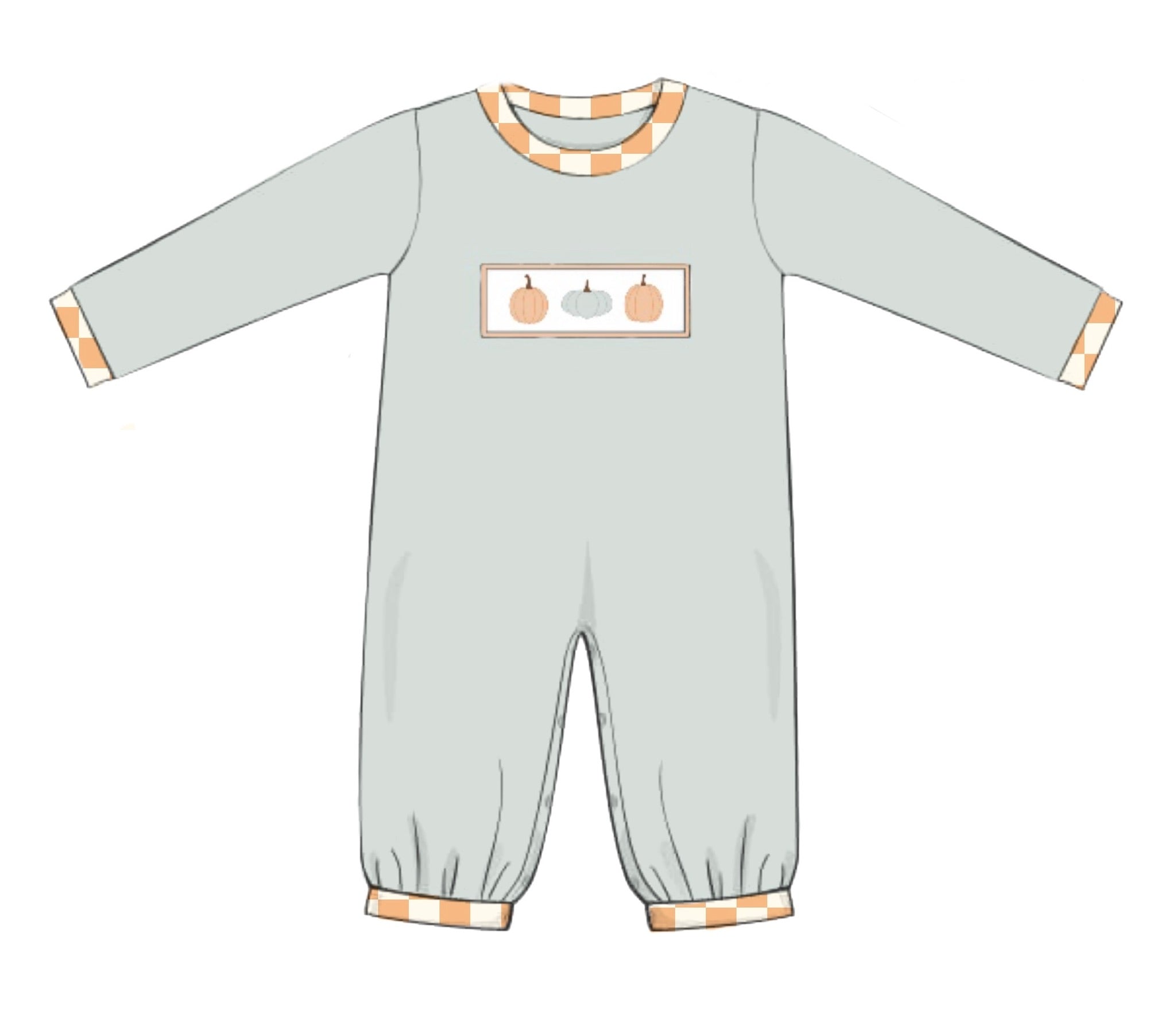 PO77 Sage Pumpkins Romper