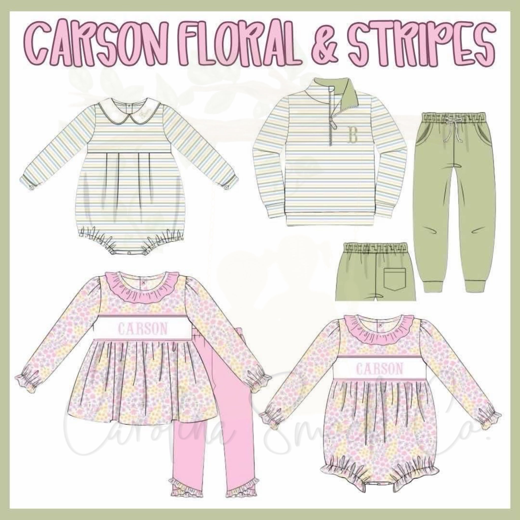 PO93.5 Carson Floral & Stripes