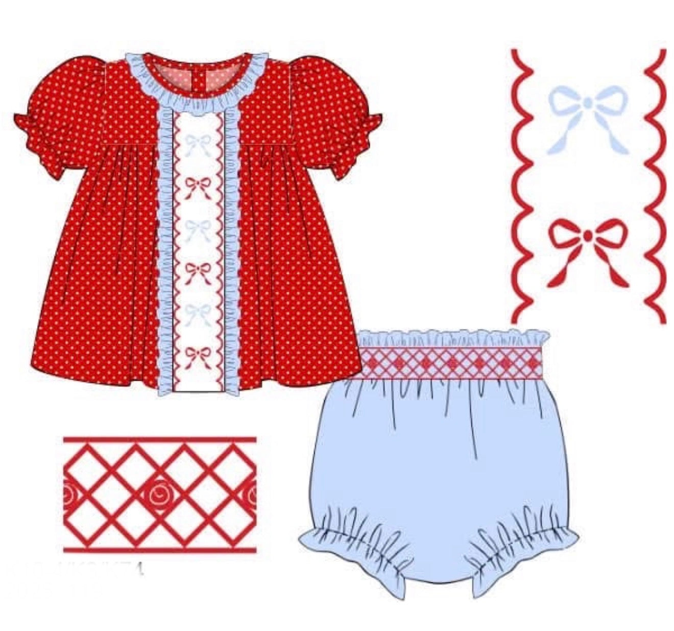 PO85 America the Bowtiful Bloomer Set