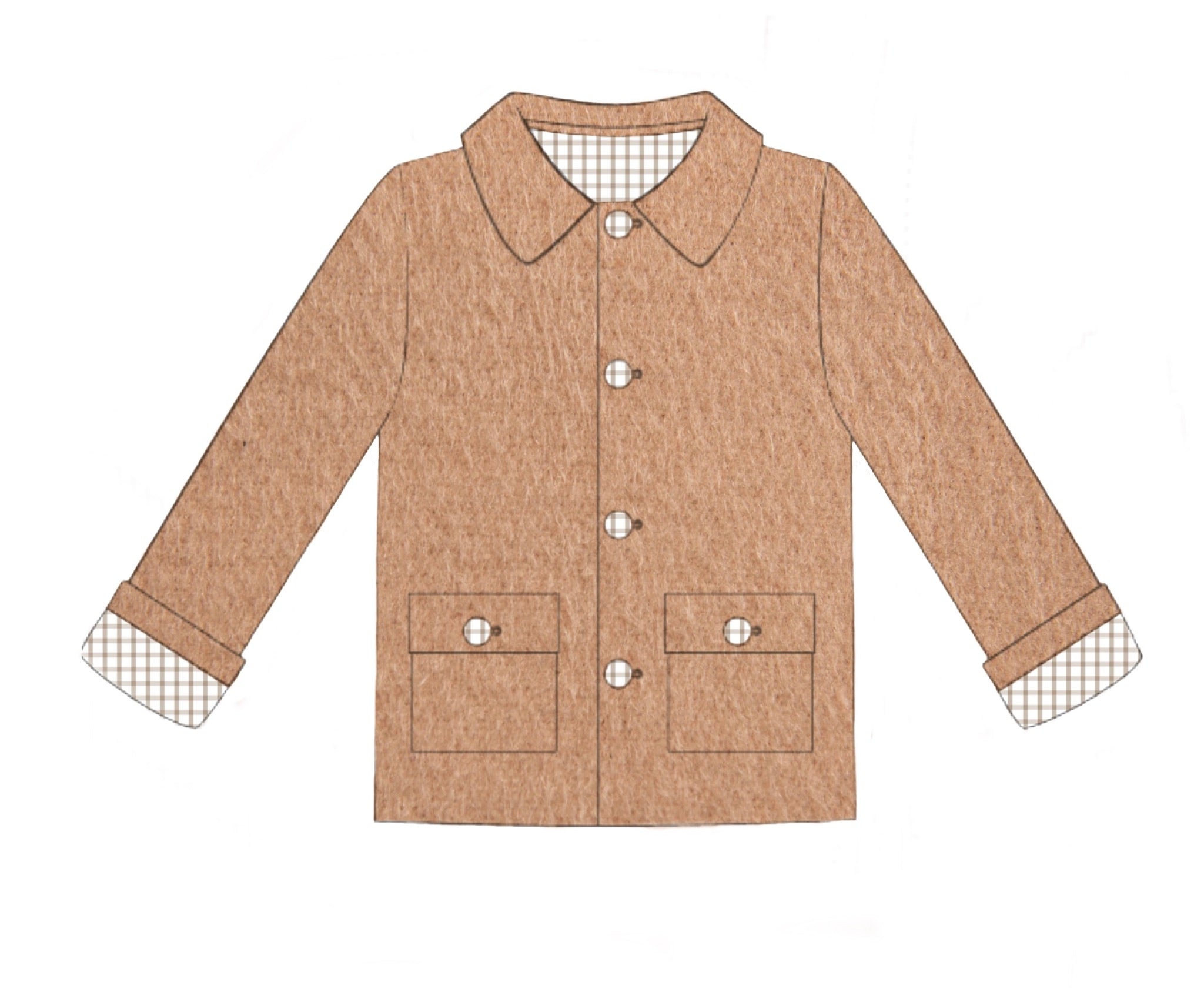 PO92 Holiday Outerwear Boy Tan Peacoat