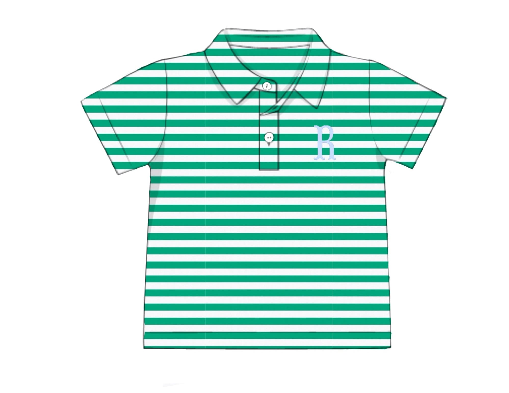 PO94 Boys Mix & Match - Green Stripe Polo