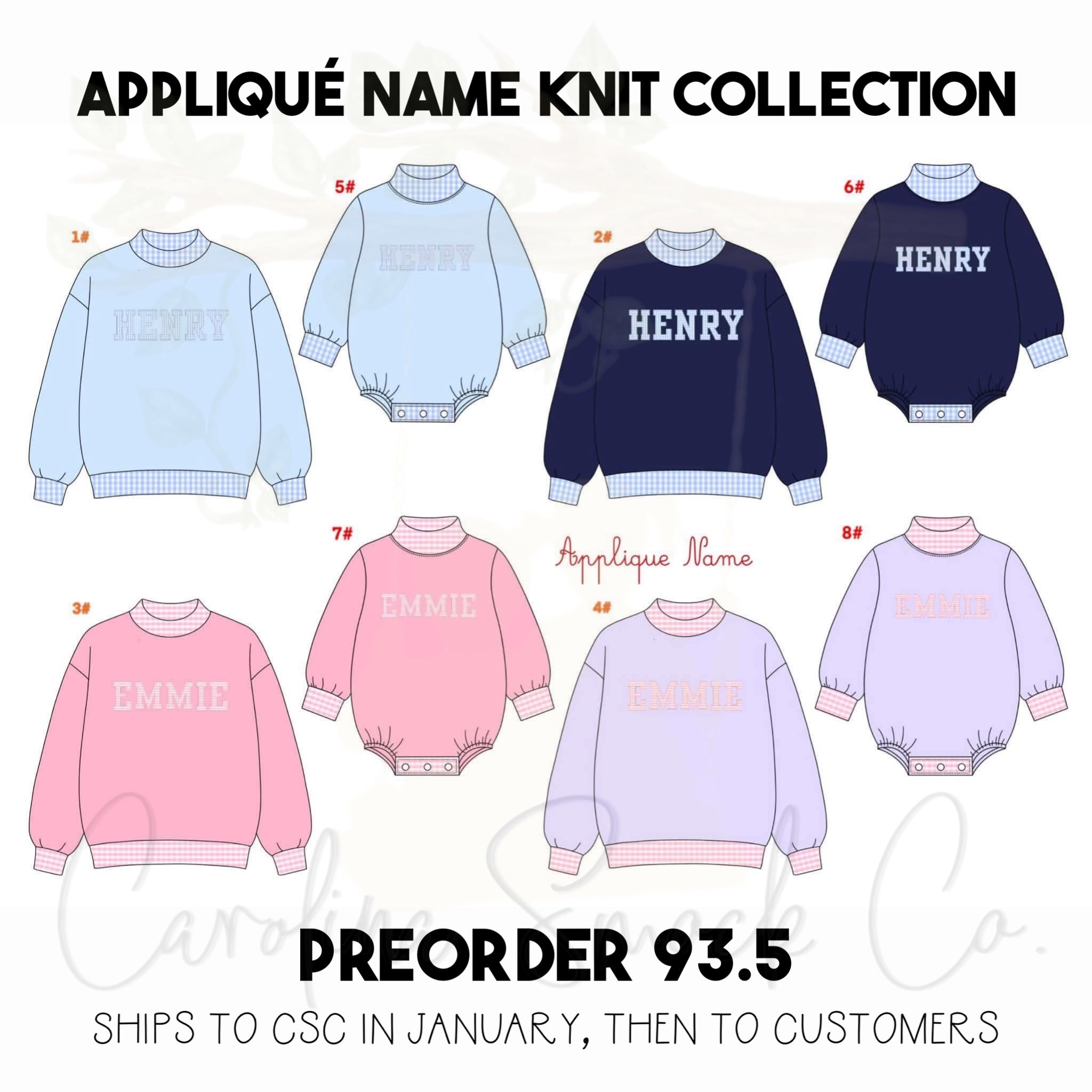 PO93.5 Appliqué Name Knit Collection