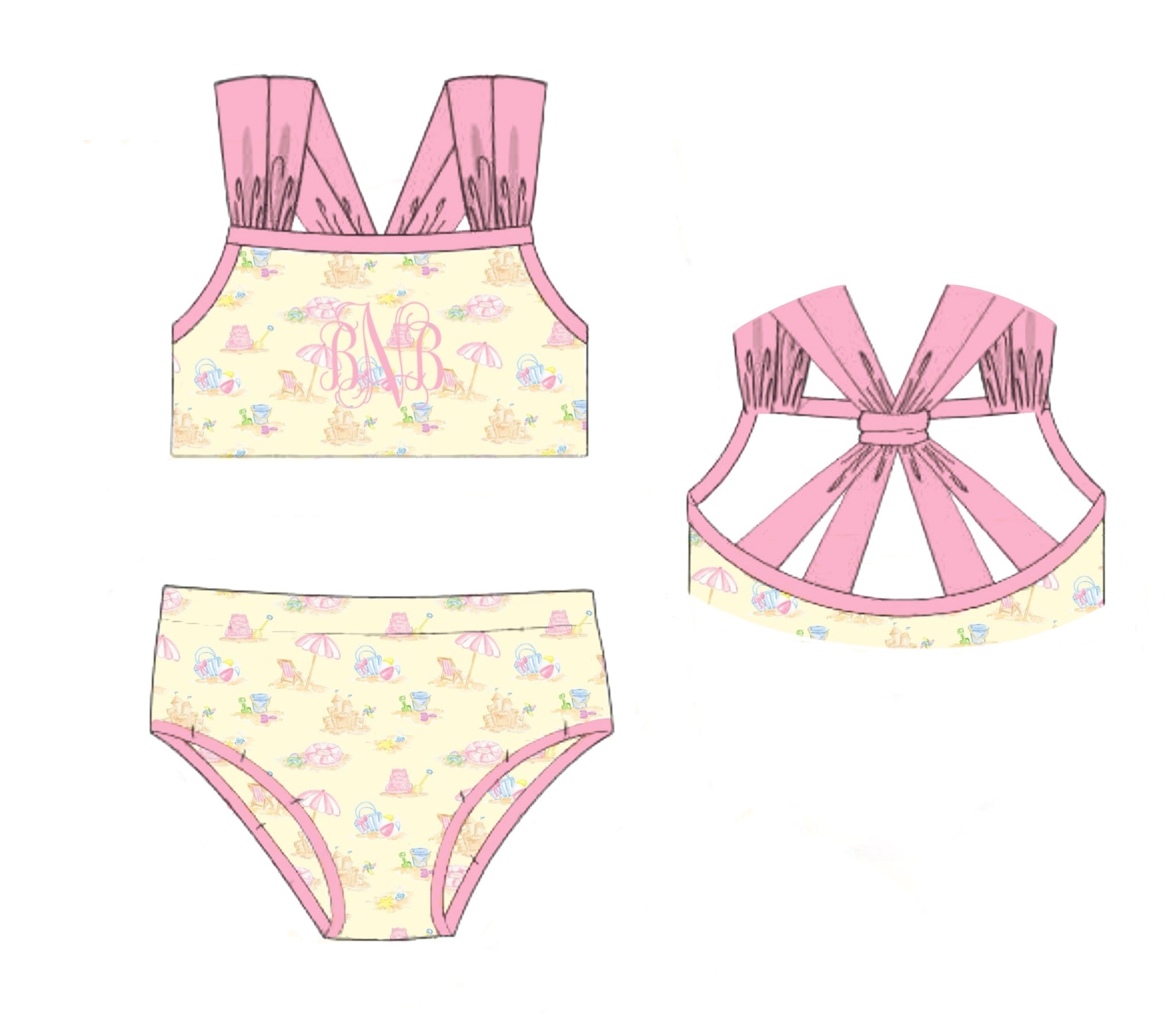 PO84 Beach Toile Swim Girl 2pc.
