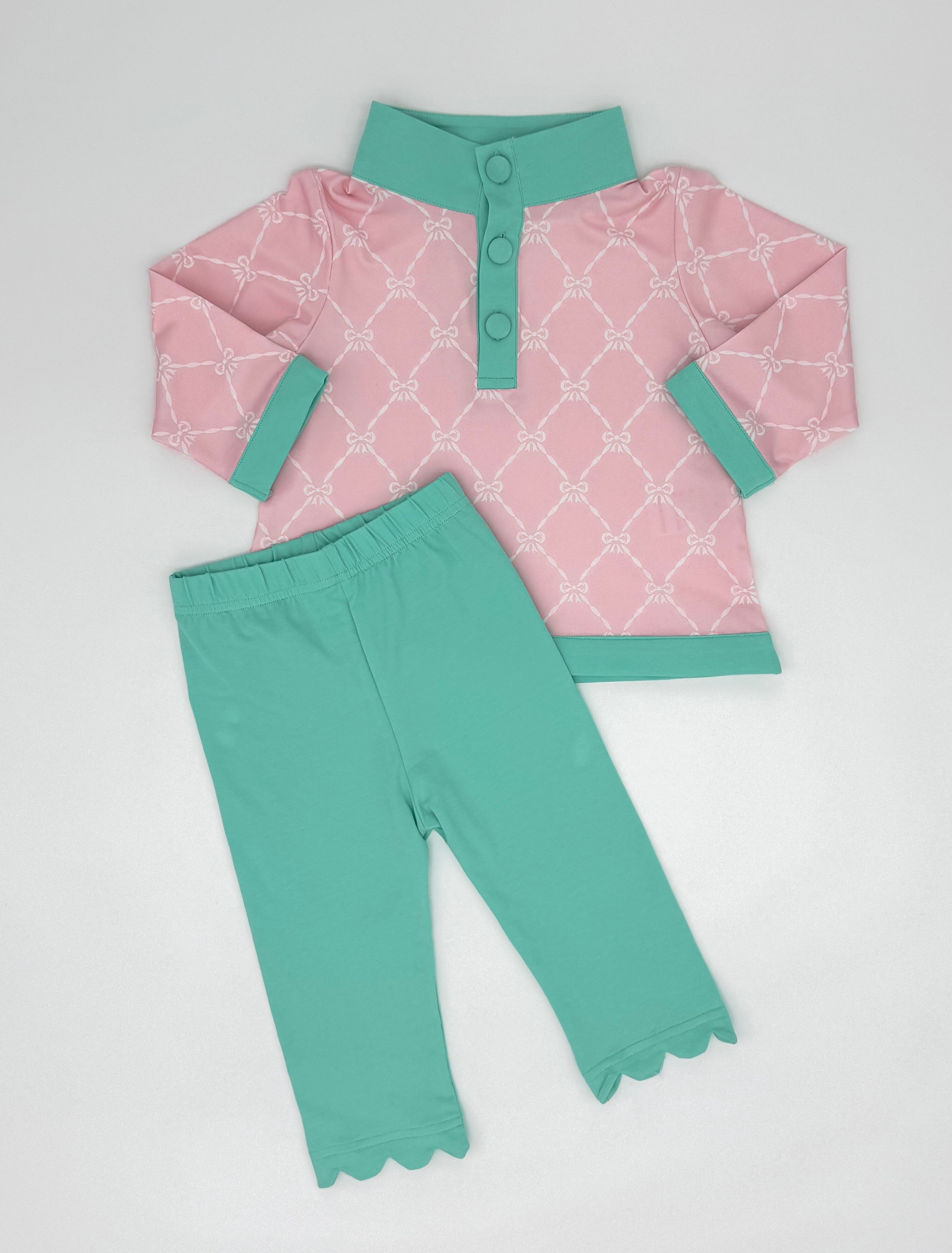 Pink Bow Trellis Pullover Set