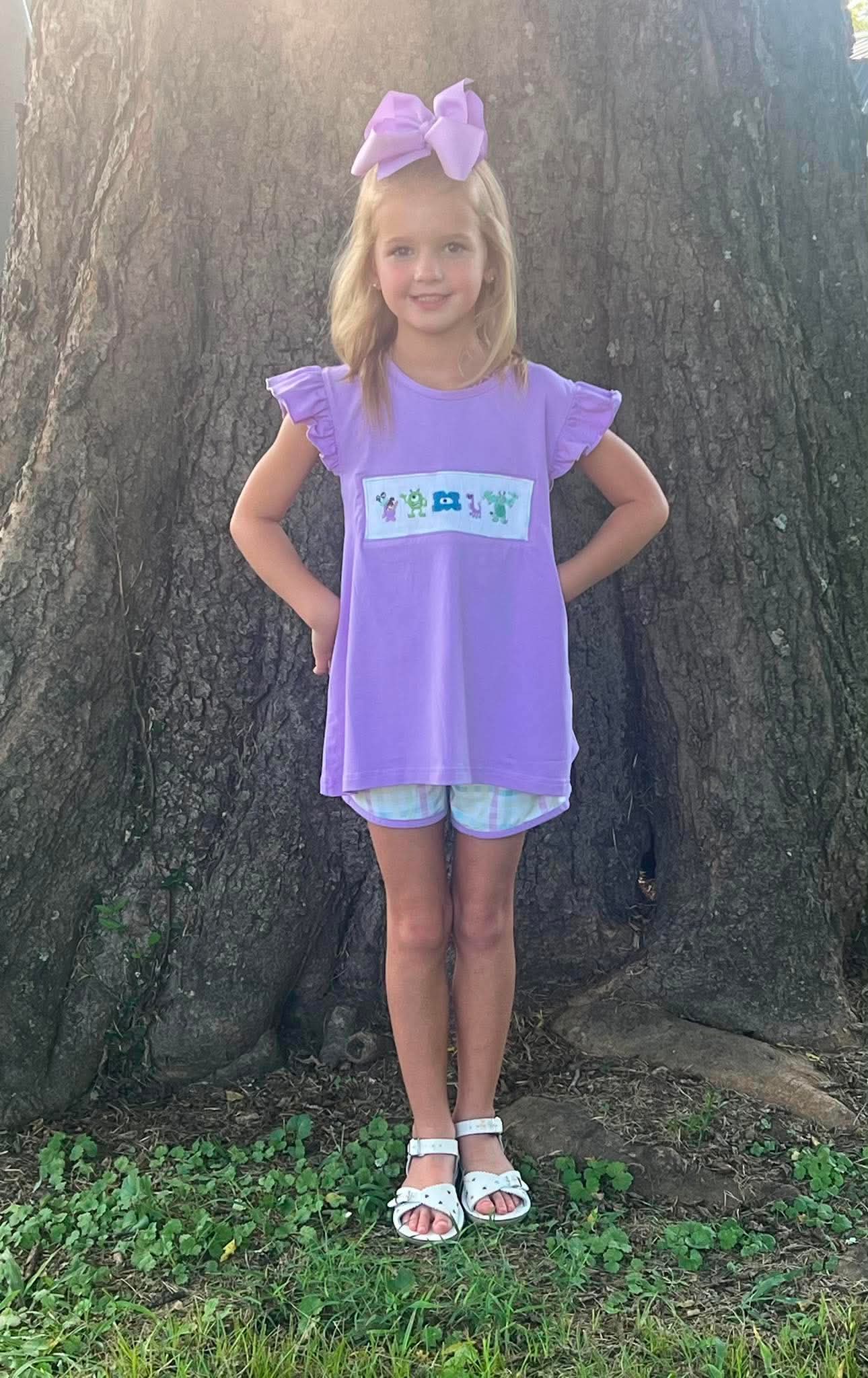 We Scare Because We Care Girl Short Set