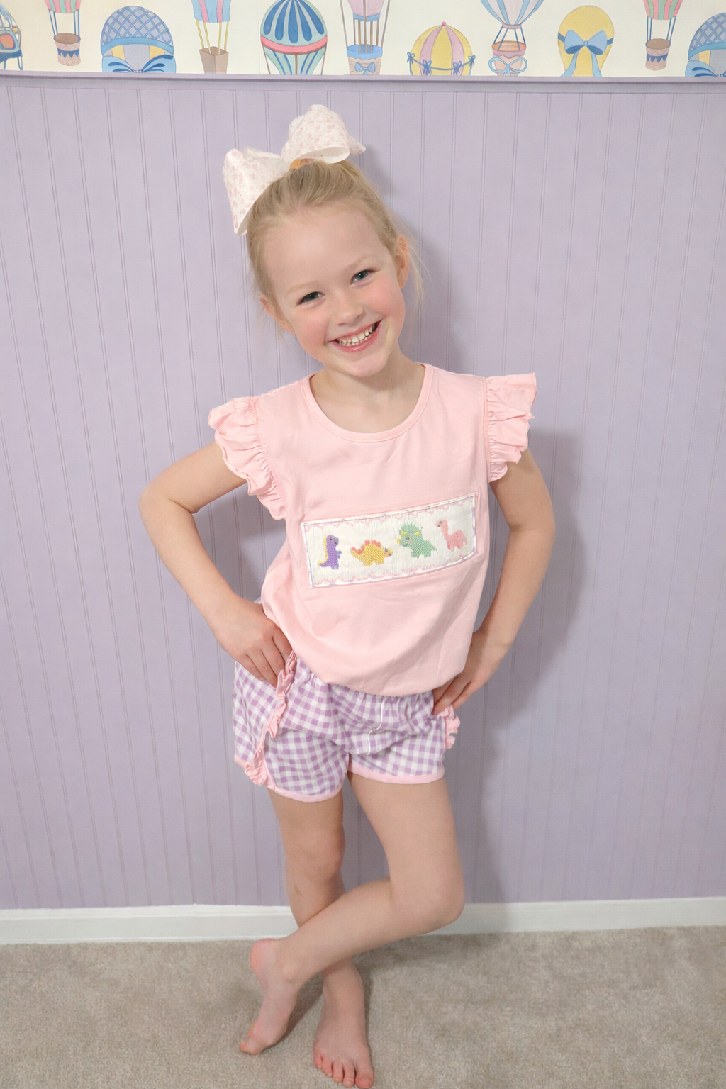 Dino Rawr Girl Short Set