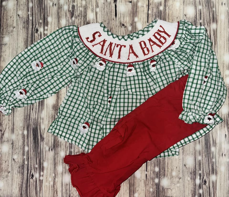 'SANTA BABY' Girl Pants Set