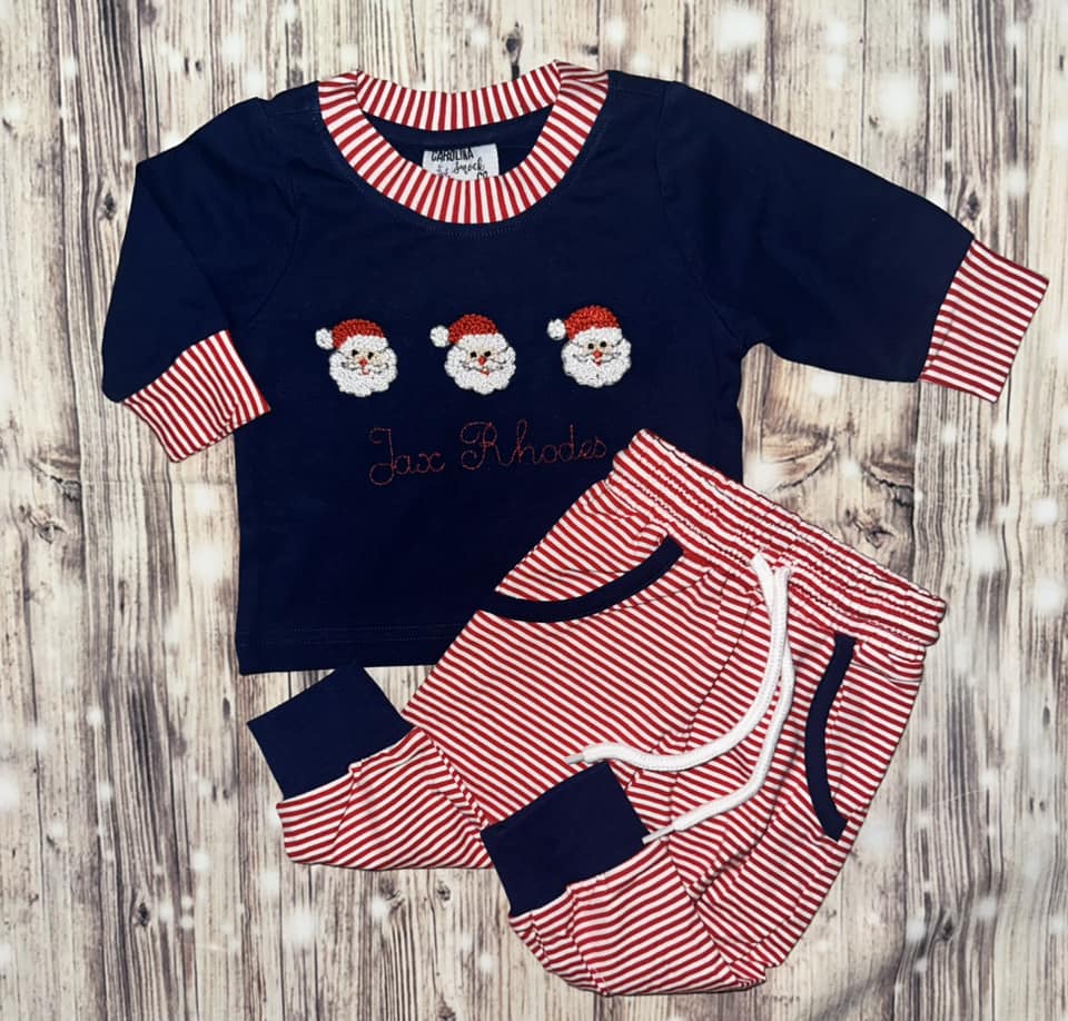 'Jax Rhodes' French Knot Santa Boy Pants Set