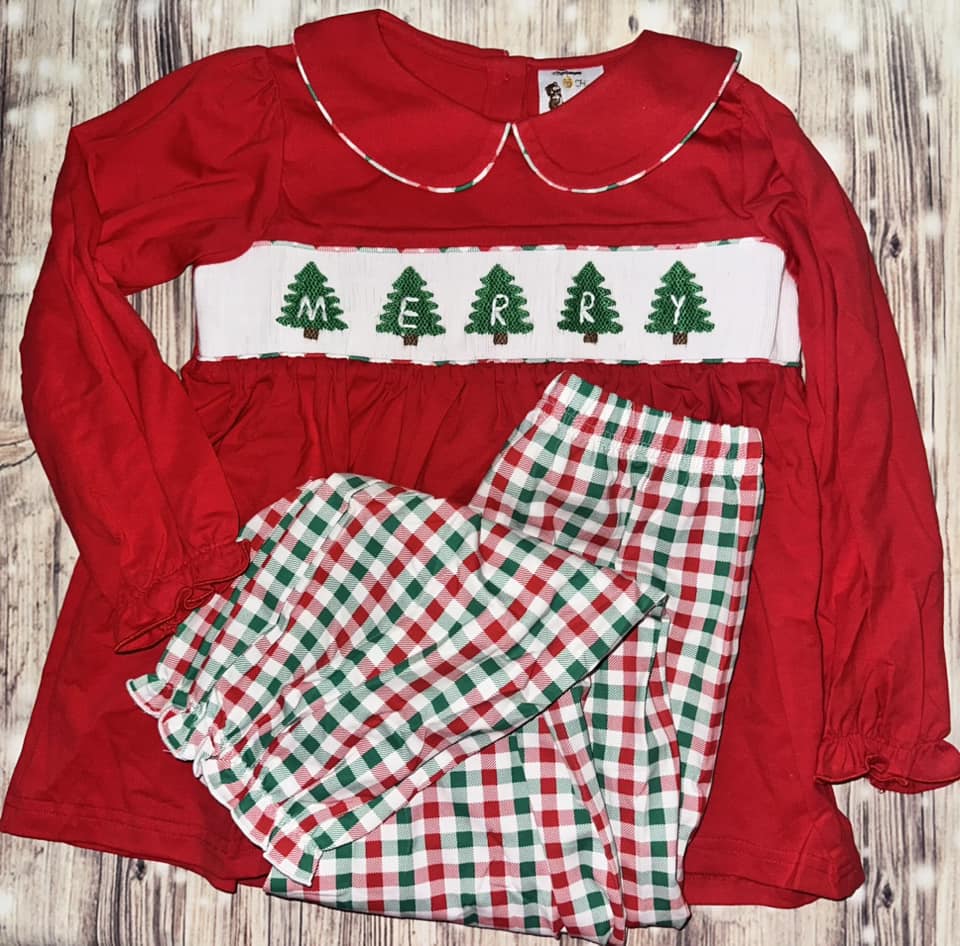 'MERRY' Girl Pants Set