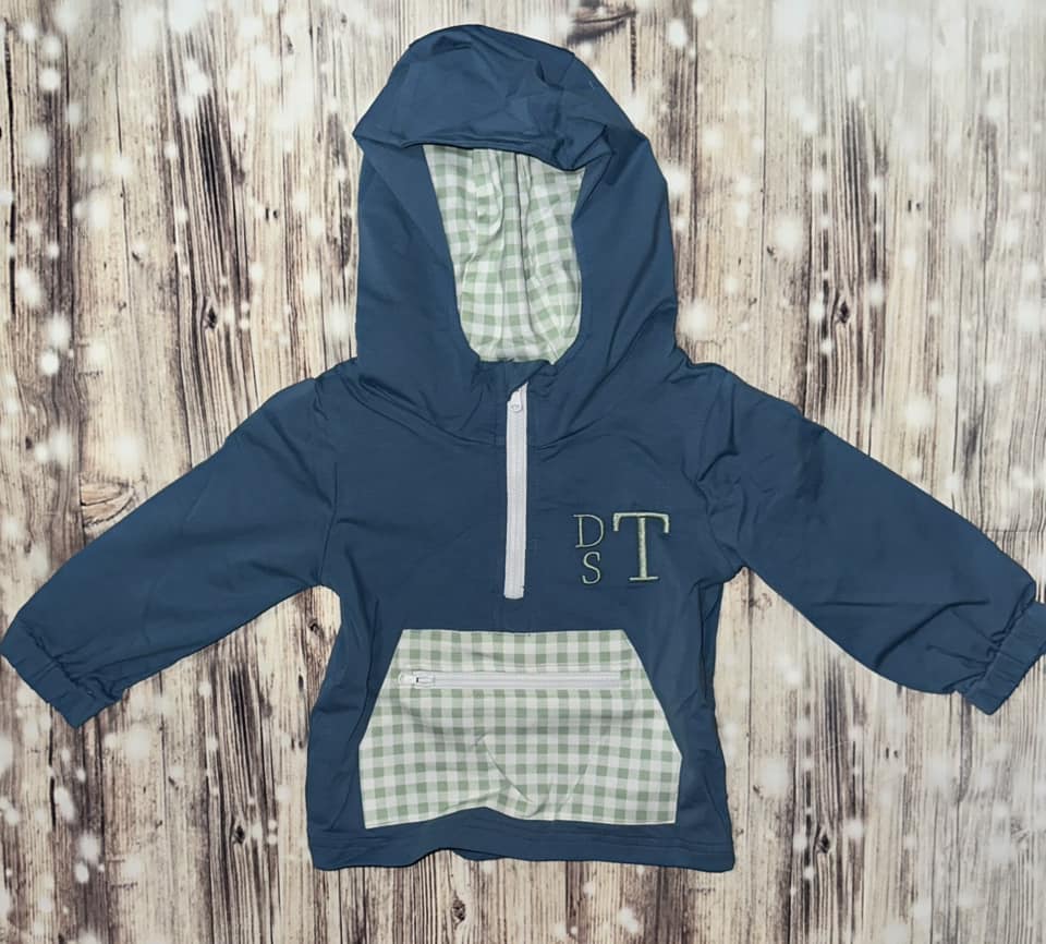 'DTS' Blue Green Checkered Pullover