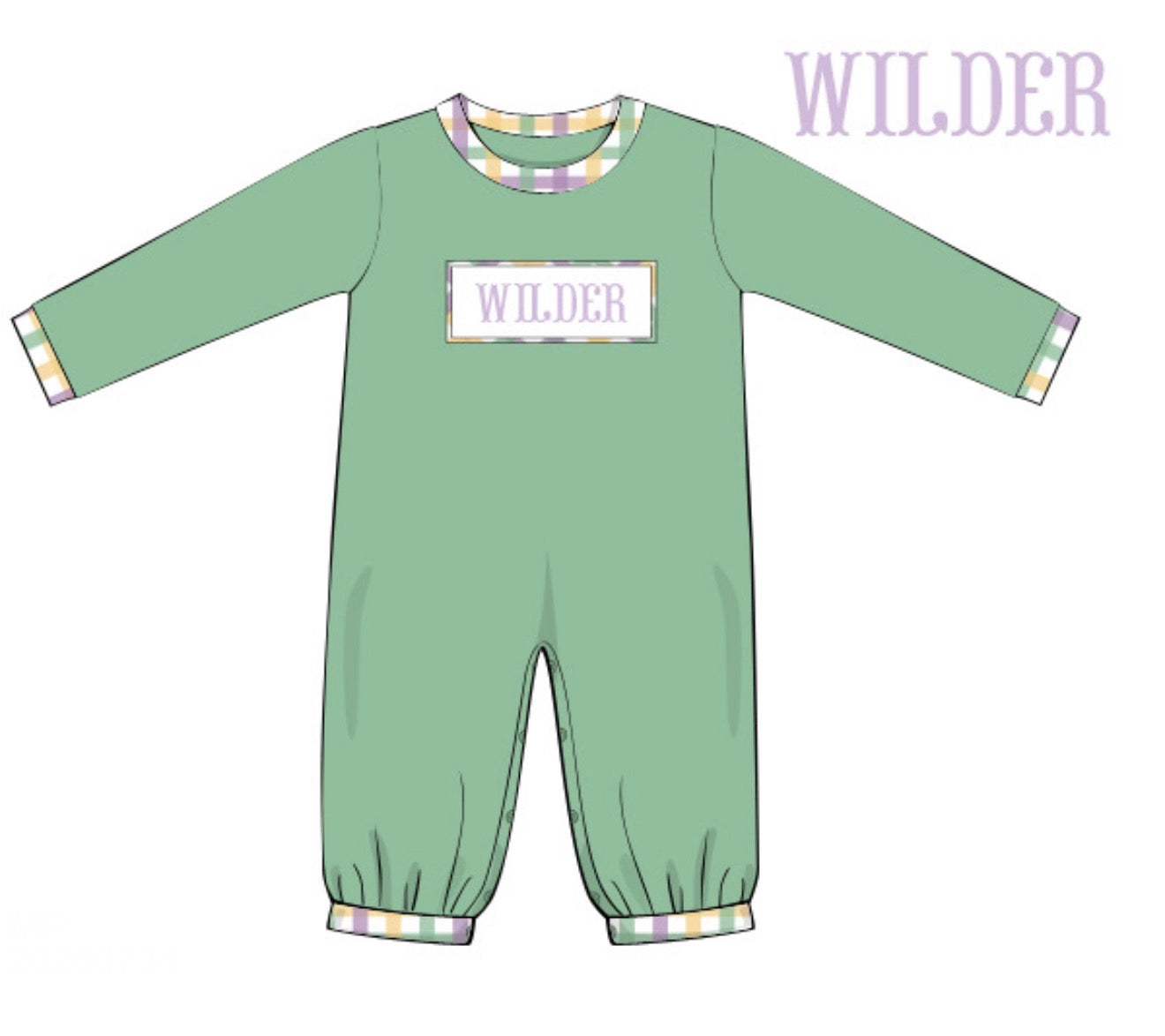 PO94 Mardi Party Name Smocks Boy Romper