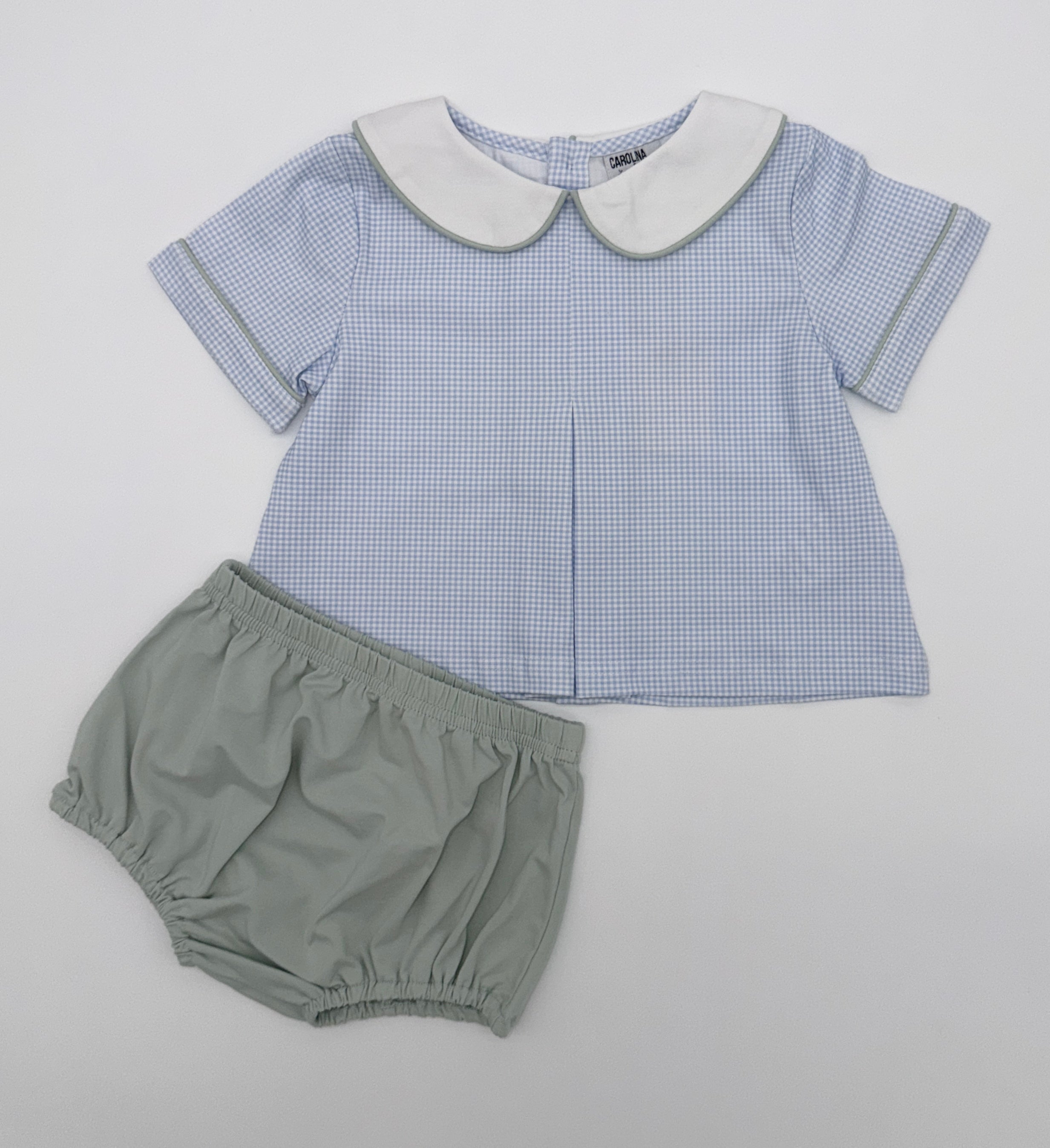 Gingham & Flowers Diaper Set