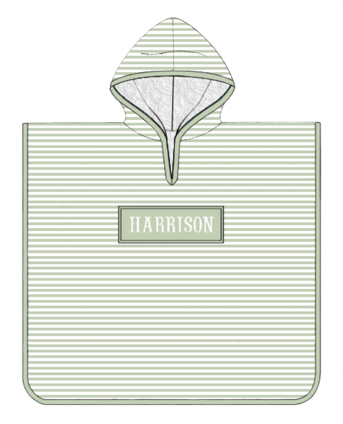 PO96 Sutton Floral & Stripe Swim Boy Hooded Towel