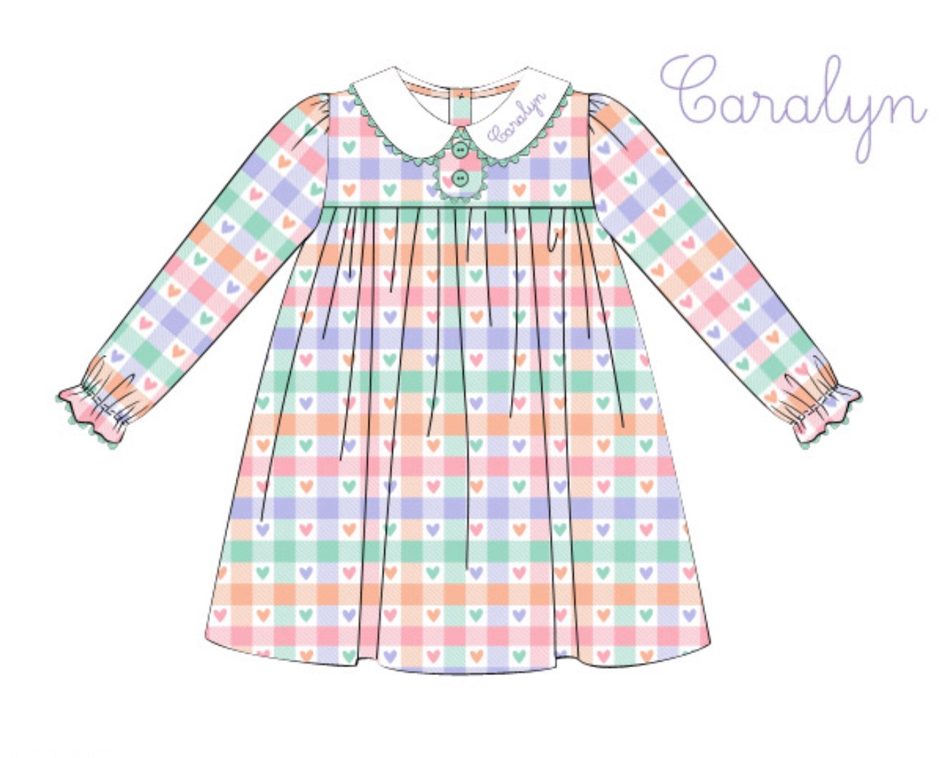 PO94 Valentines Plaid & Planes Dress
